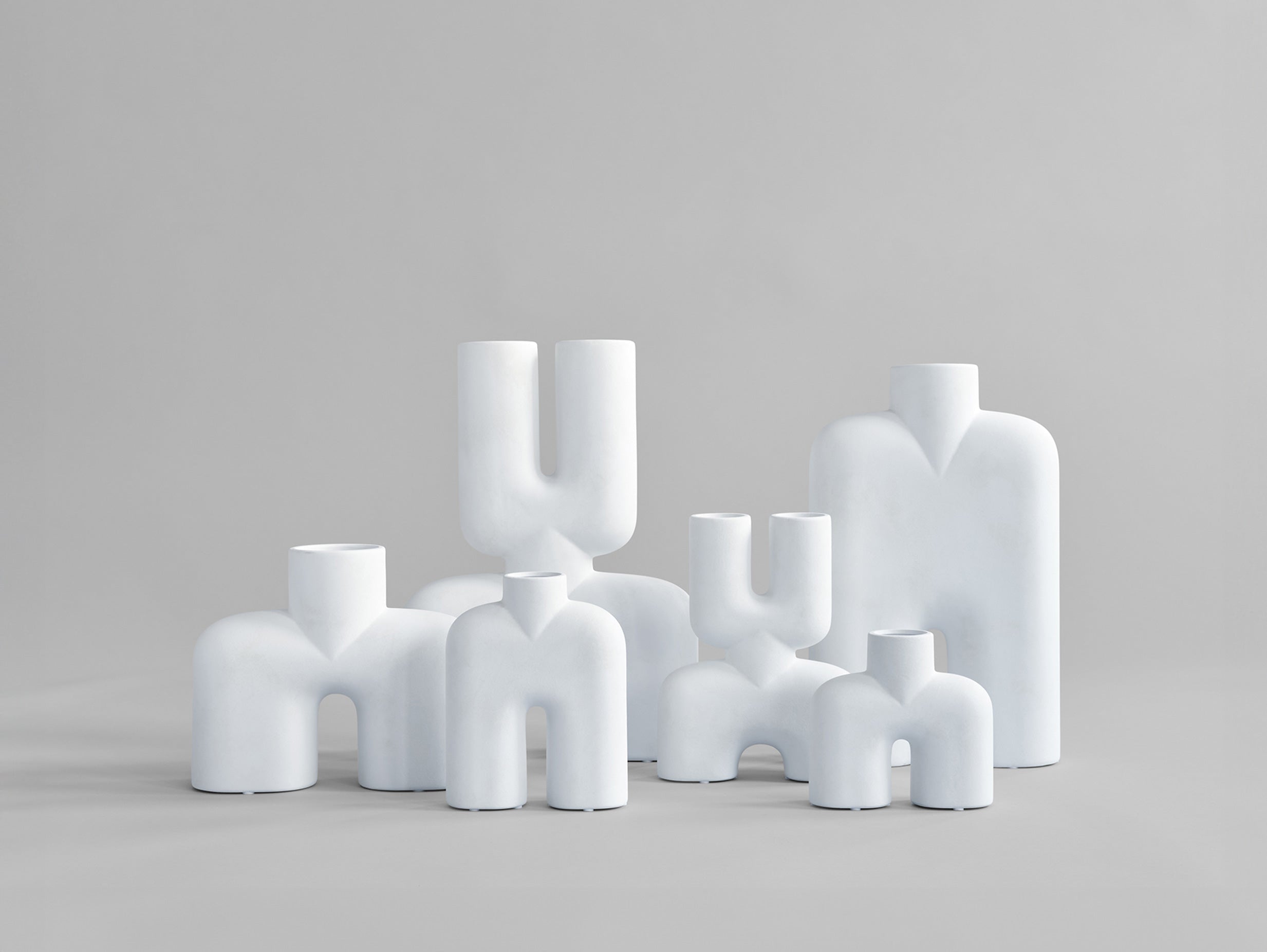 101 Copenhagen Cobra vase collection in white