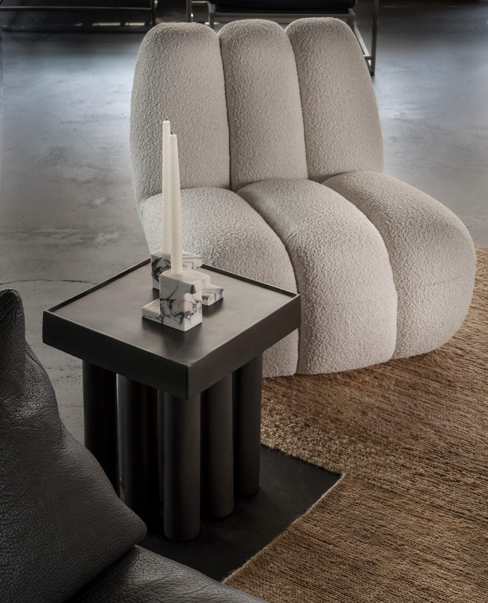 101 Copenhagen - Brick Candle Holder, Low - Calacatta - Candle Holders