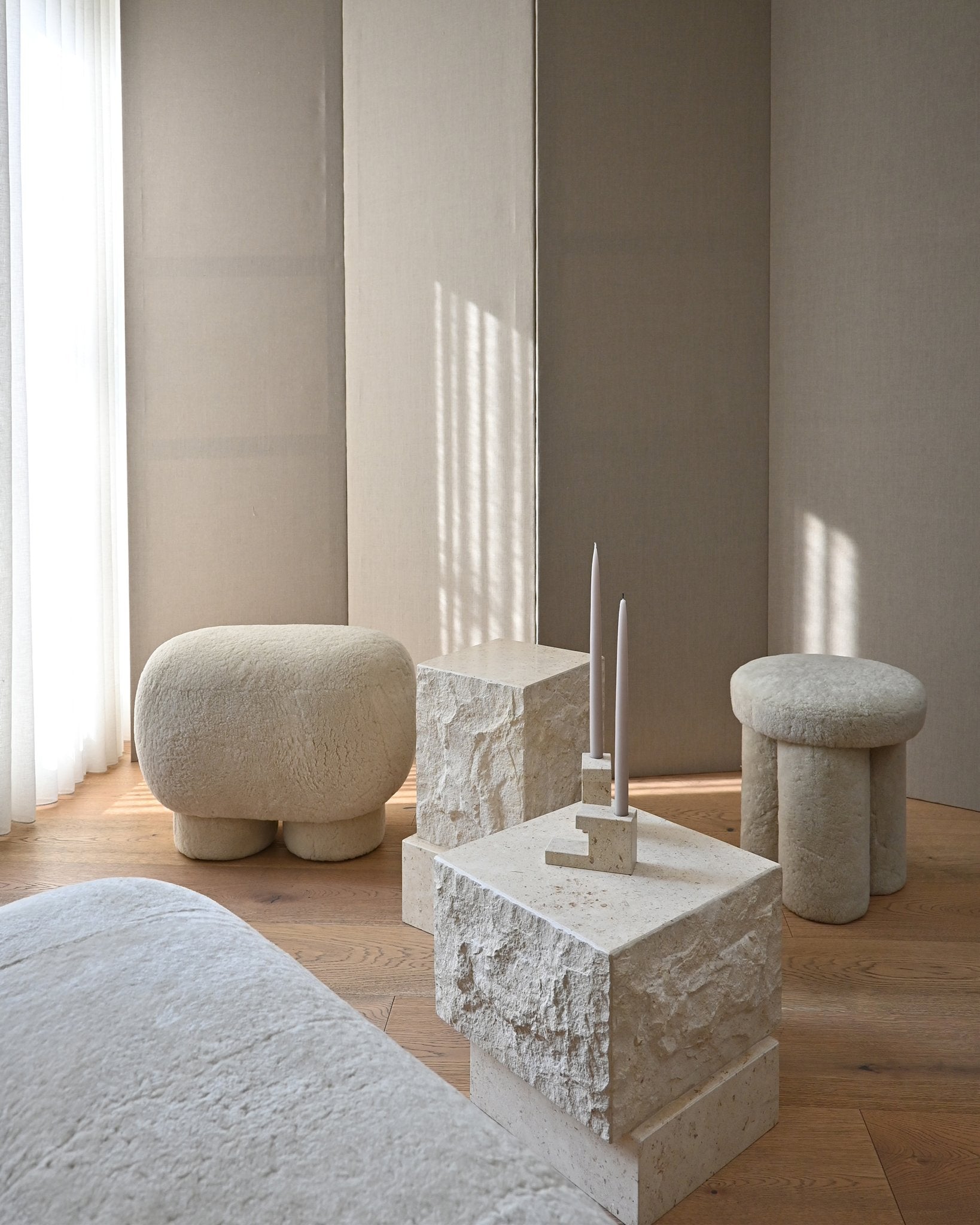 101 Copenhagen - Temple Coffee Table, Tall - Limestone - Table