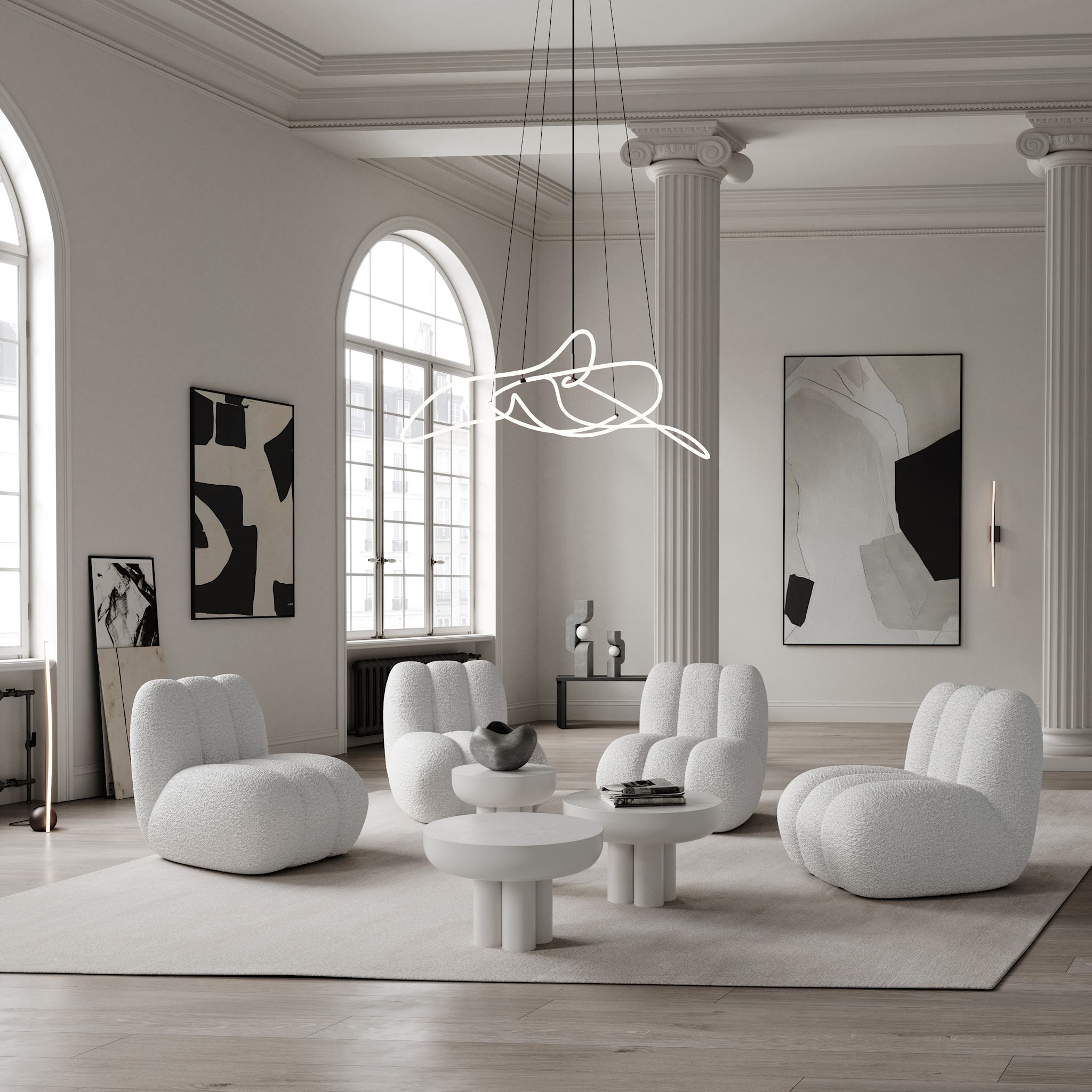 101 Copenhagen - Crown Table, Tall - Bone White - Coffee or Side Table