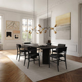 101 Copenhagen - Nama Dining Chair, Armrest - Coffee Black, Aniline Leather - Dining Chair