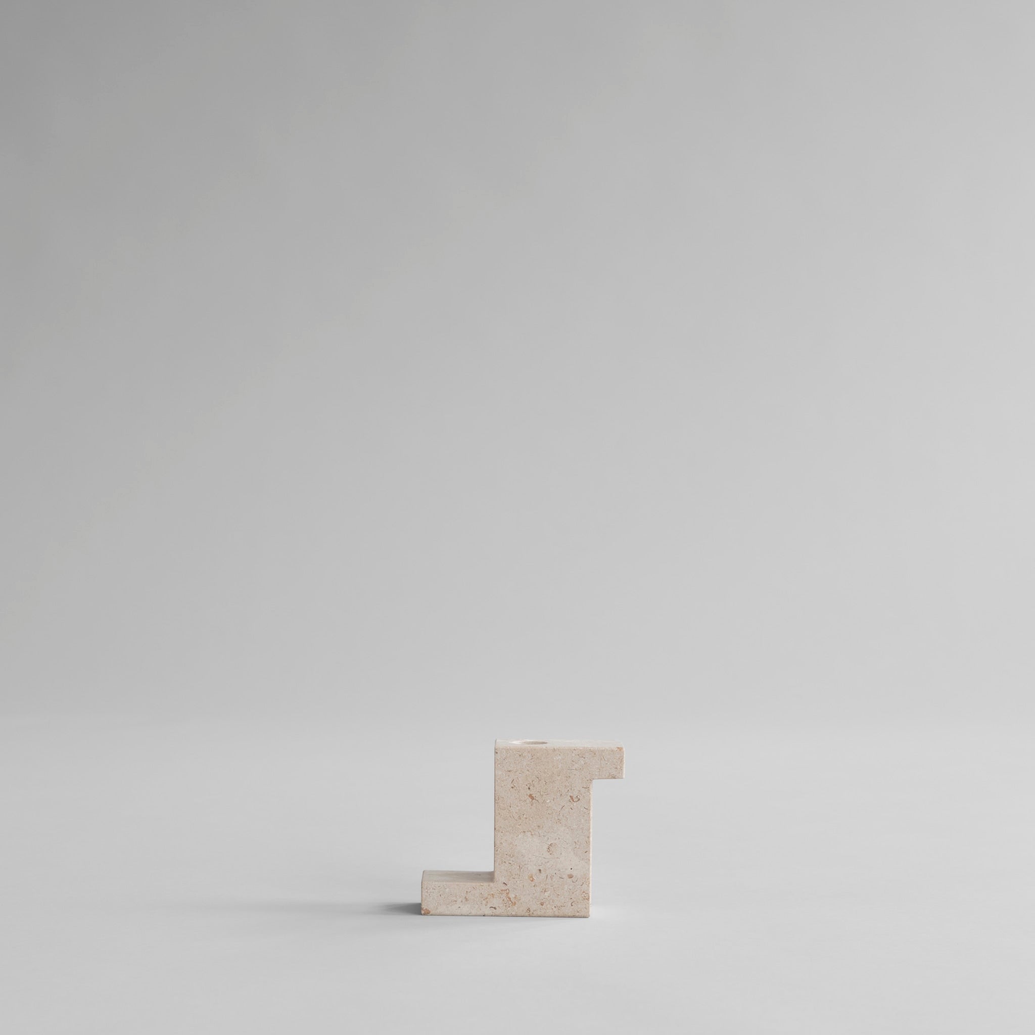 101 Copenhagen - Brick Candle Holder, Tall - Limestone - Candle Holders