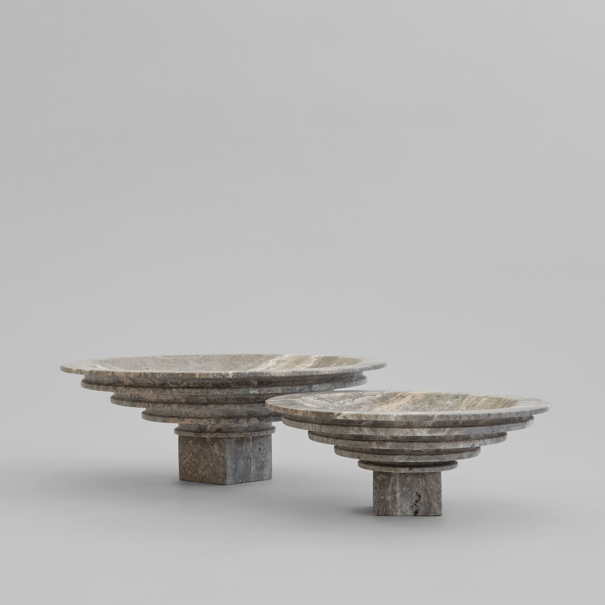 Sori Trays in Silver Travertine