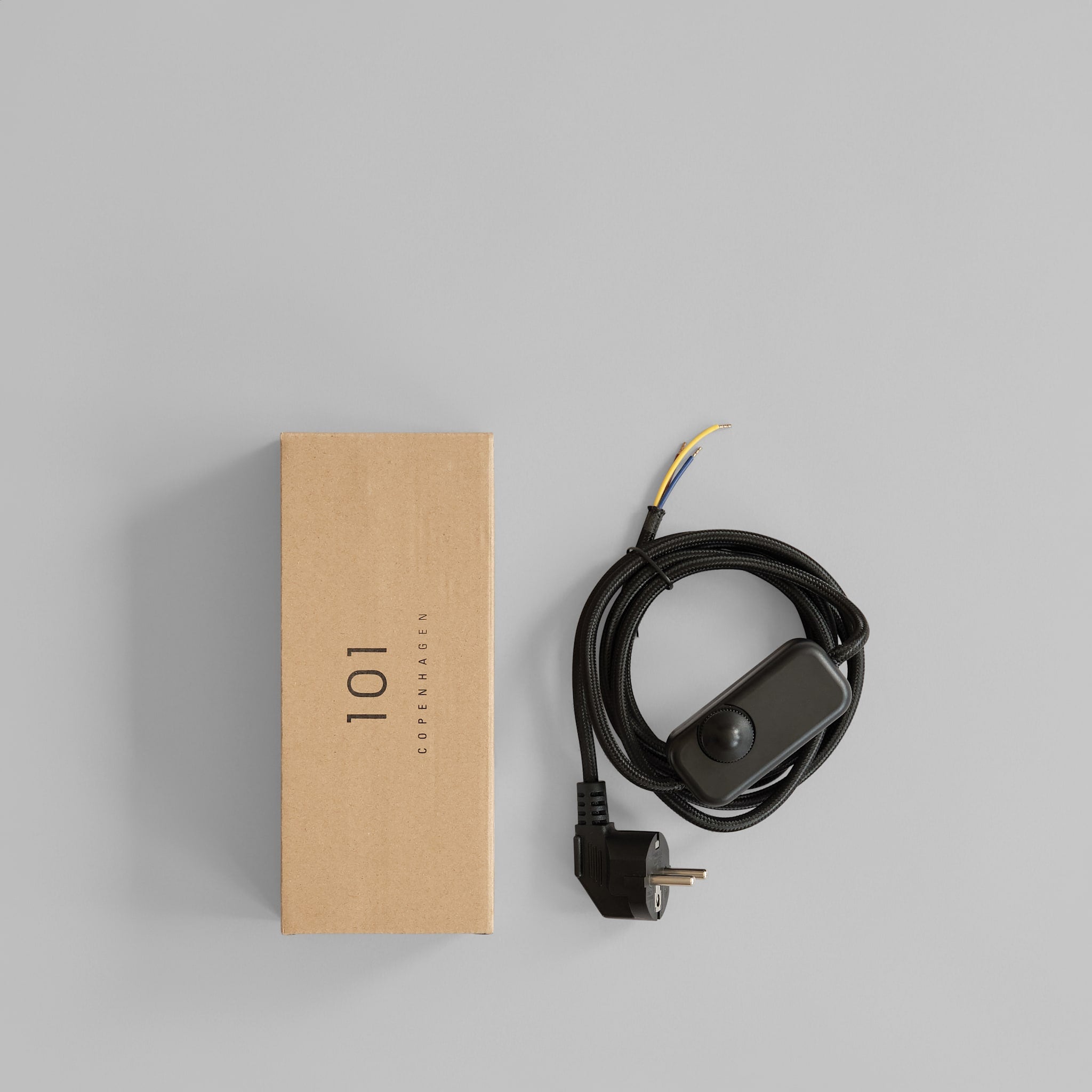 Black Cable kit with Dimmer and the box it arrives in 
