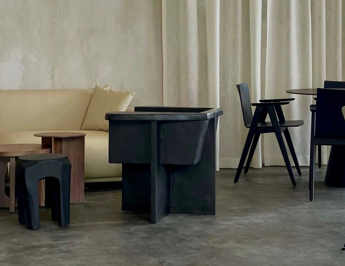 The 101 Copenhagen Brutus Lounge Chair in the Cross Coffee Bar in Dubai
