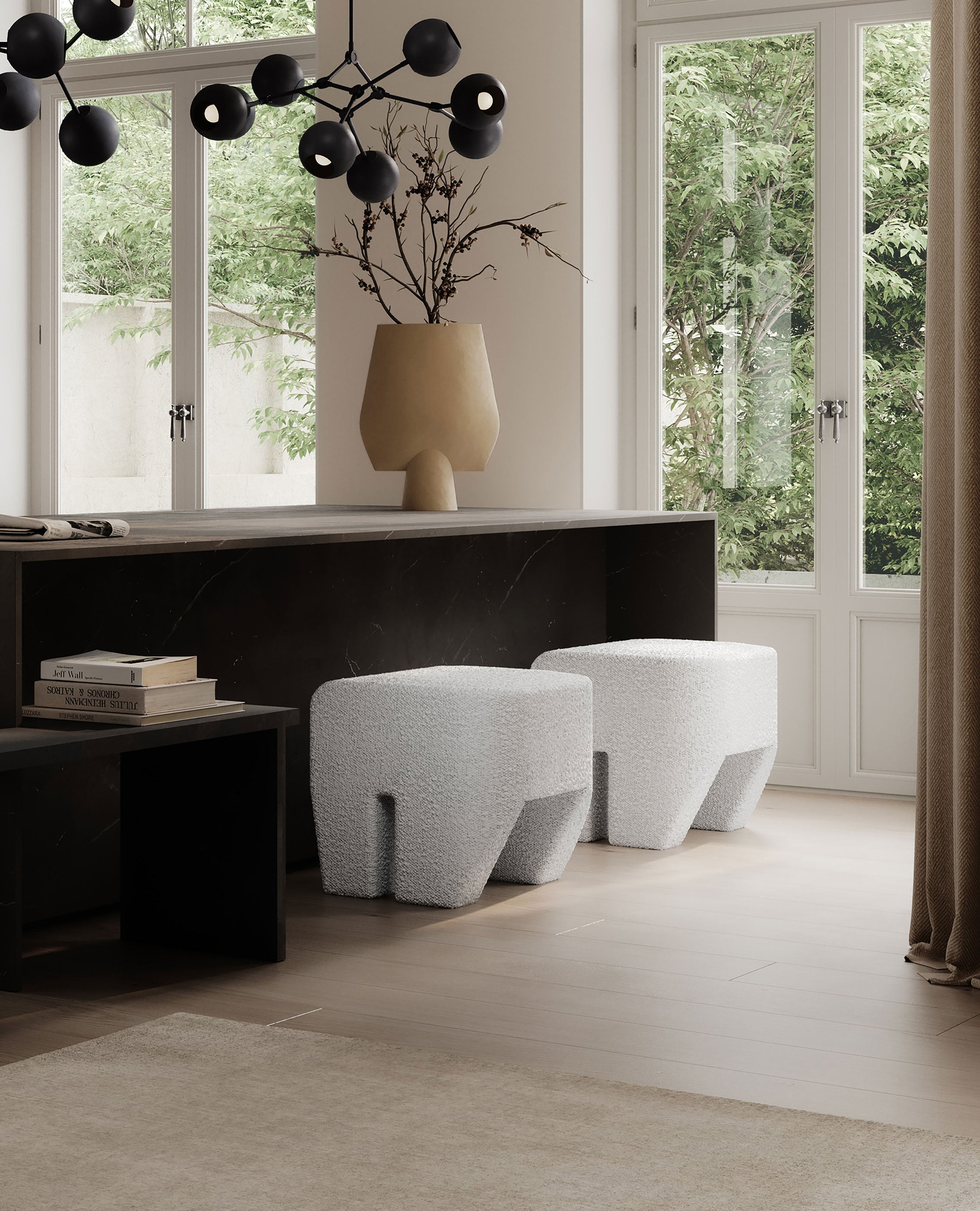 101 Copenhagen Sculpt stools and Sphere Vase