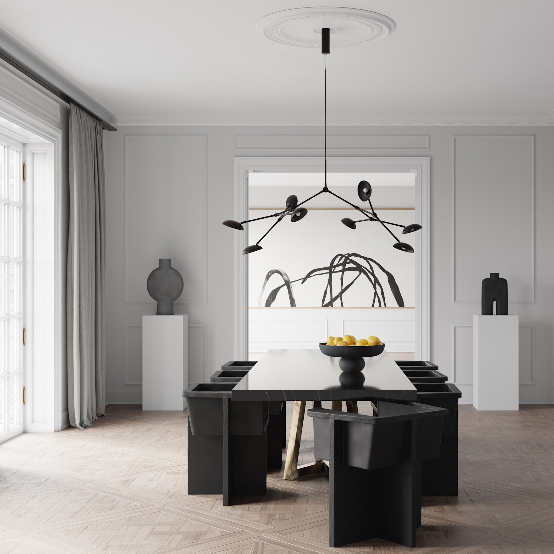 101 Copenhagen - Drop Chandelier - Burned Black (5m) - Chandelier