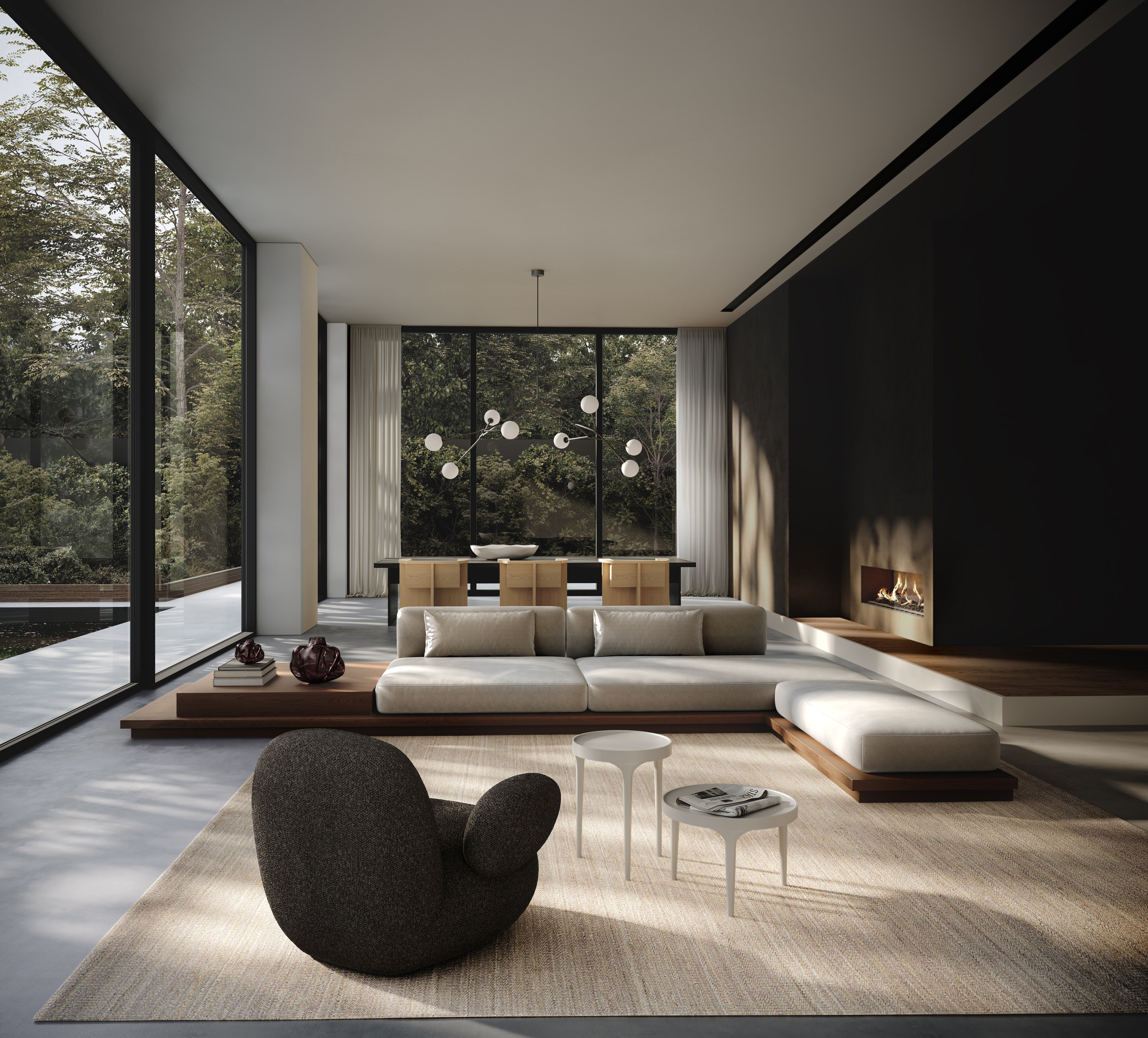 101 Copenhagen - Drop Chandelier Bulp, Grande - Grey (5m) - Chandelier