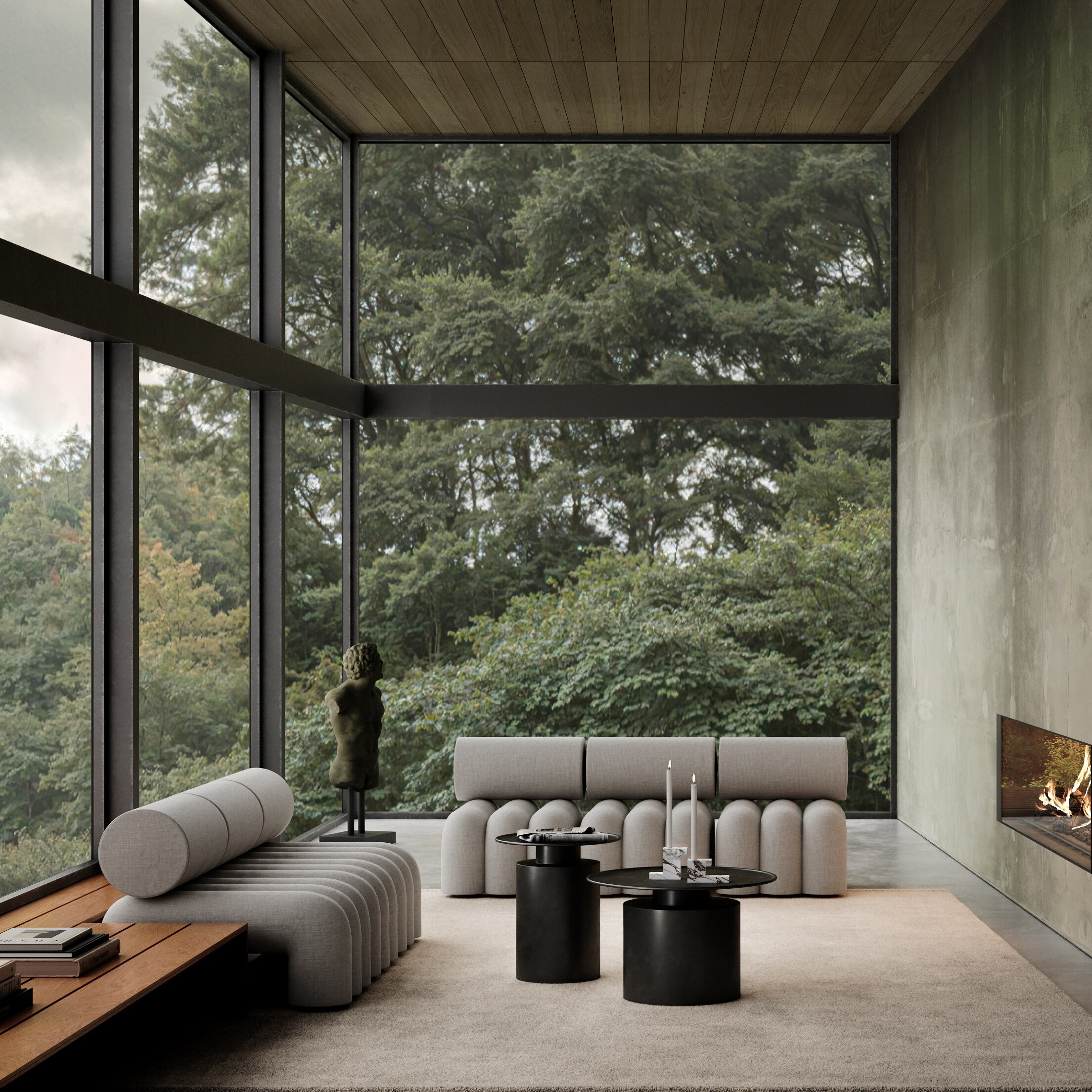 101 Copenhagen - Pillar Table, Tall - Burned Black - Coffee Table