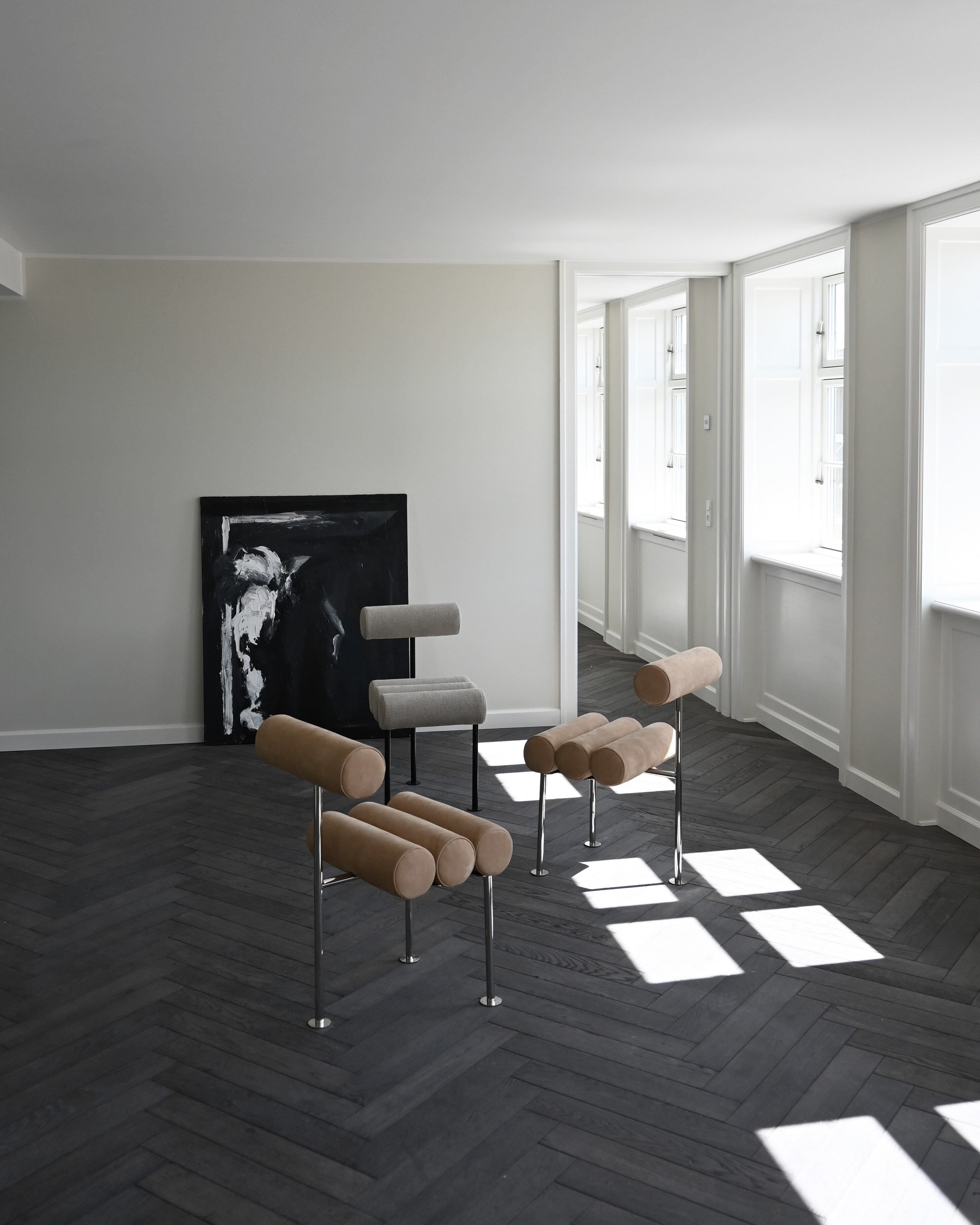 101 Copenhagen - Hiro Dining Chair, Black Frame - Sand (8047-2) - Dining Chair