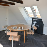 101 Copenhagen - Hiro Dining Chair, Stainless Steel - Nubuck - Dining Chair