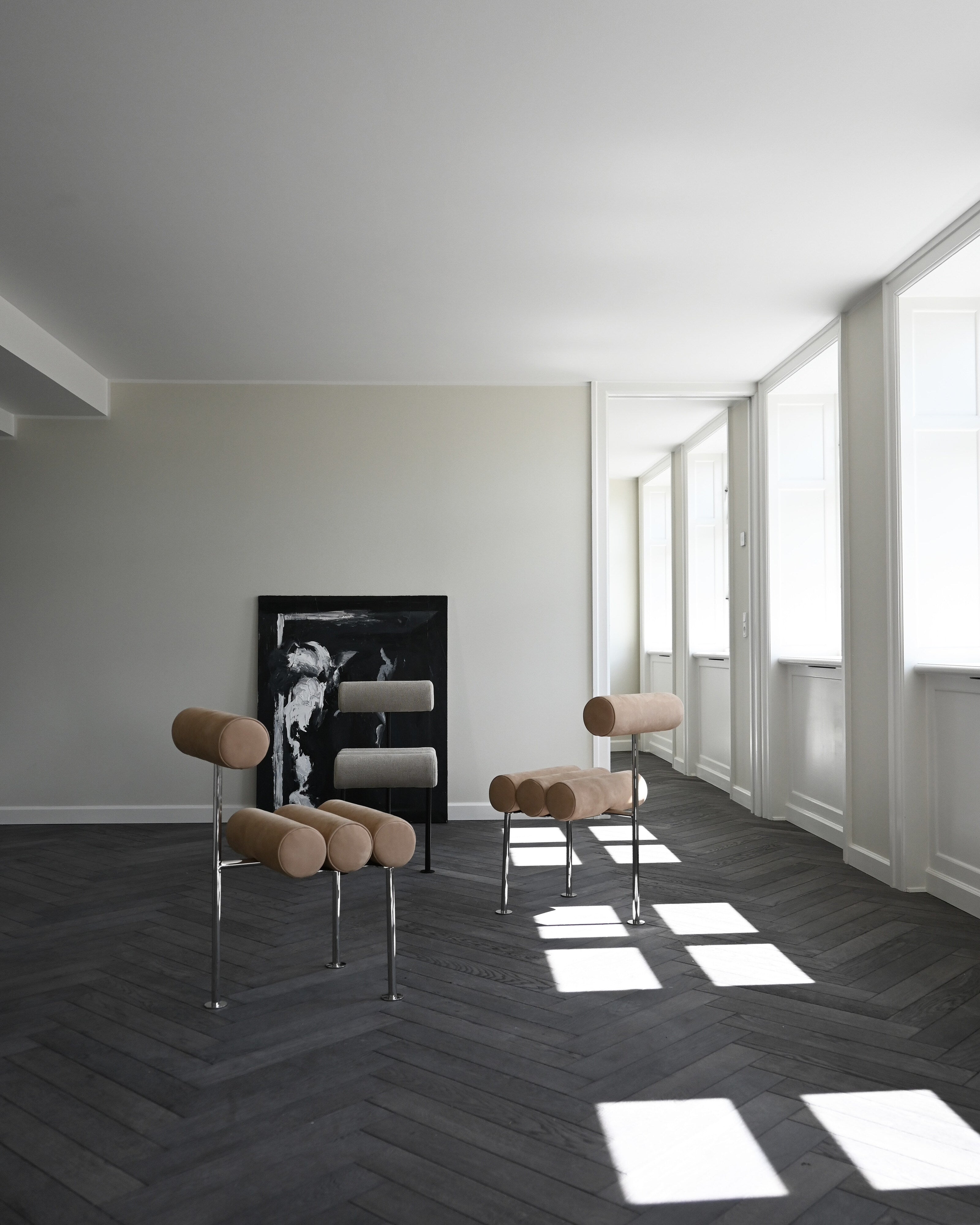 101 Copenhagen - Hiro Dining Chair, Stainless Steel - Nubuck - Dining Chair