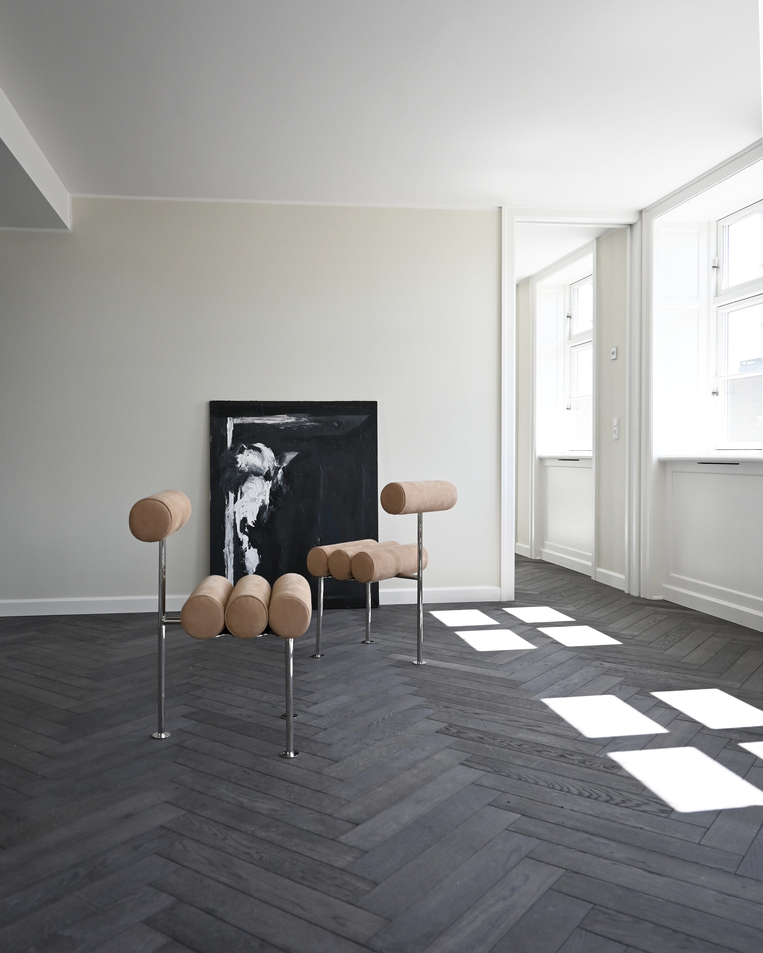 101 Copenhagen - Hiro Dining Chair, Stainless Steel - Nubuck - Dining Chair