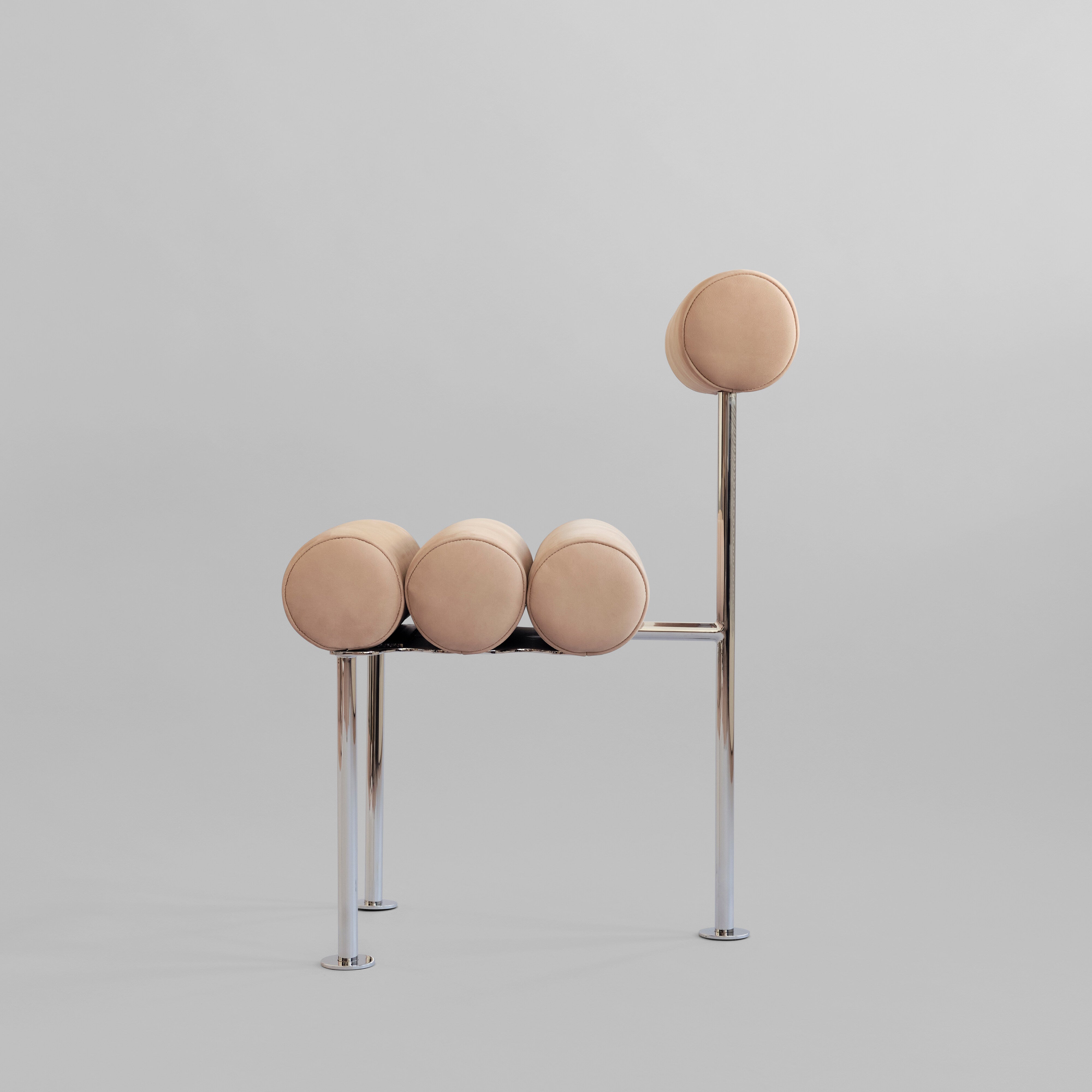 101 Copenhagen - Hiro Dining Chair, Stainless Steel - Nubuck - Dining Chair