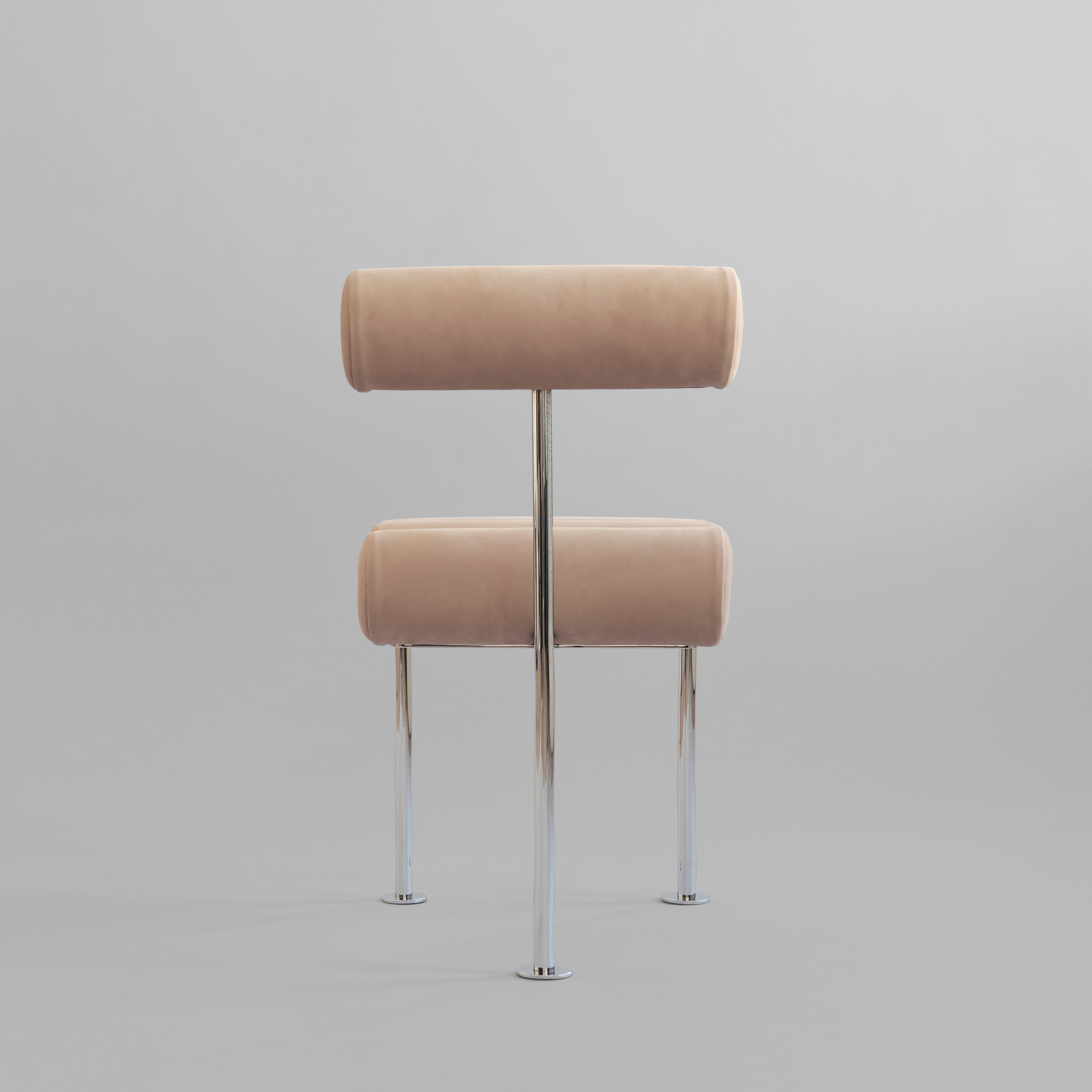 101 Copenhagen - Hiro Dining Chair, Stainless Steel - Nubuck - Dining Chair