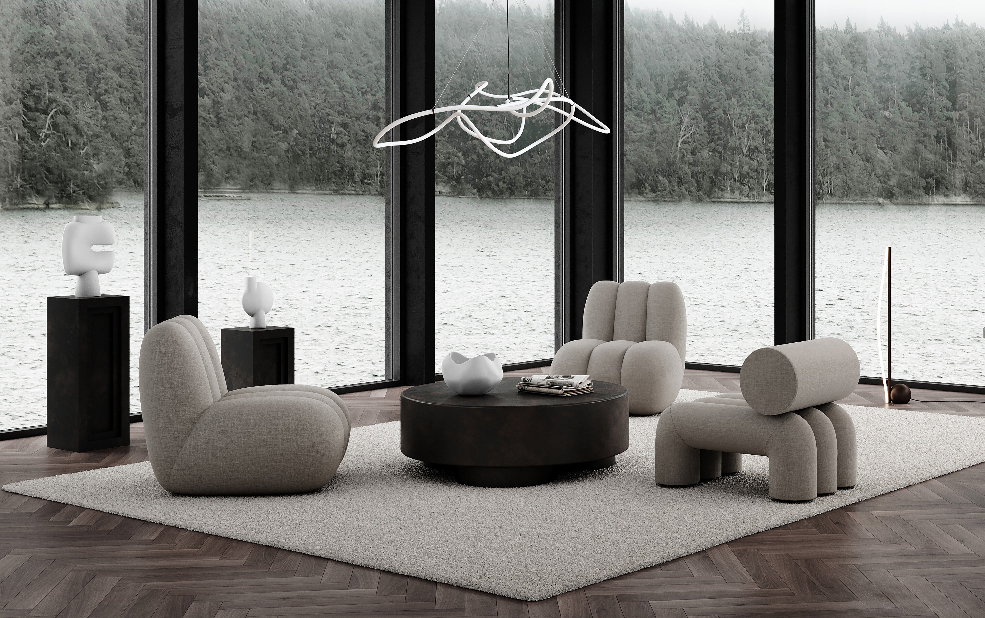 101 Copenhagen - Ghost Chandelier, Big - Neon (5m) - Chandelier