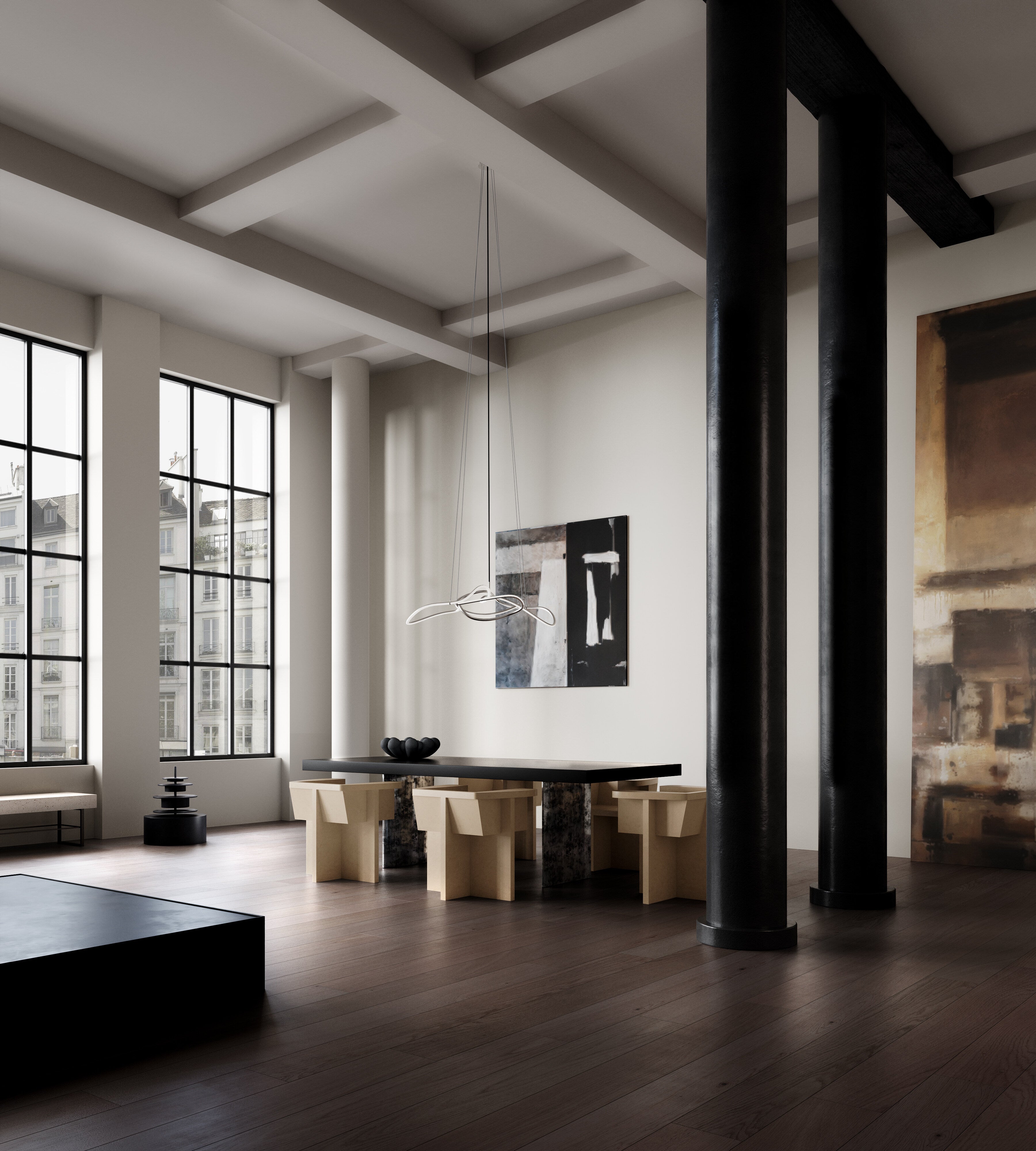 101 Copenhagen - Ghost Chandelier, Mini - Chrome (5m) - Chandelier