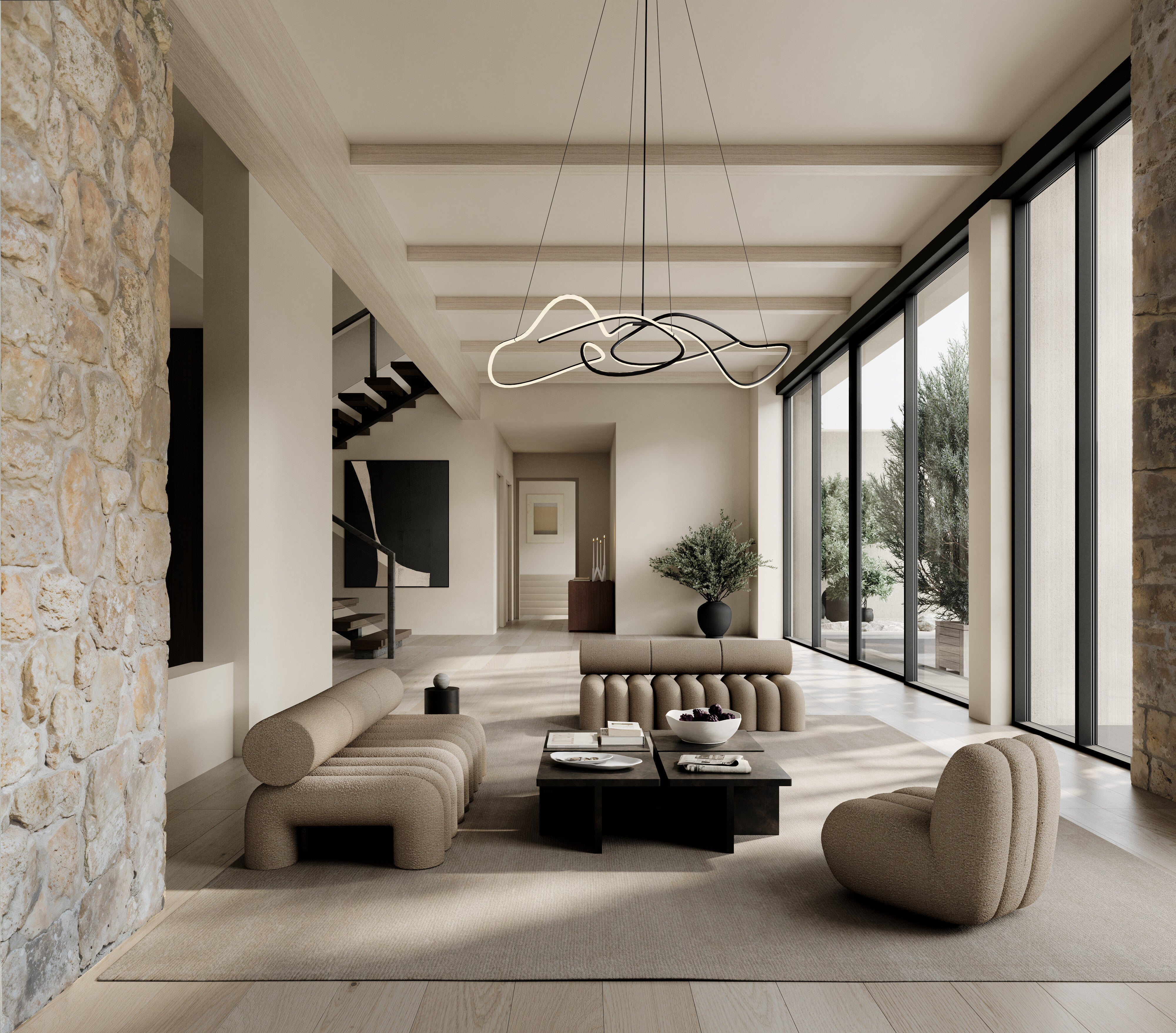 101 Copenhagen - Ghost Chandelier, Big - Burned Black (5m) - Chandelier