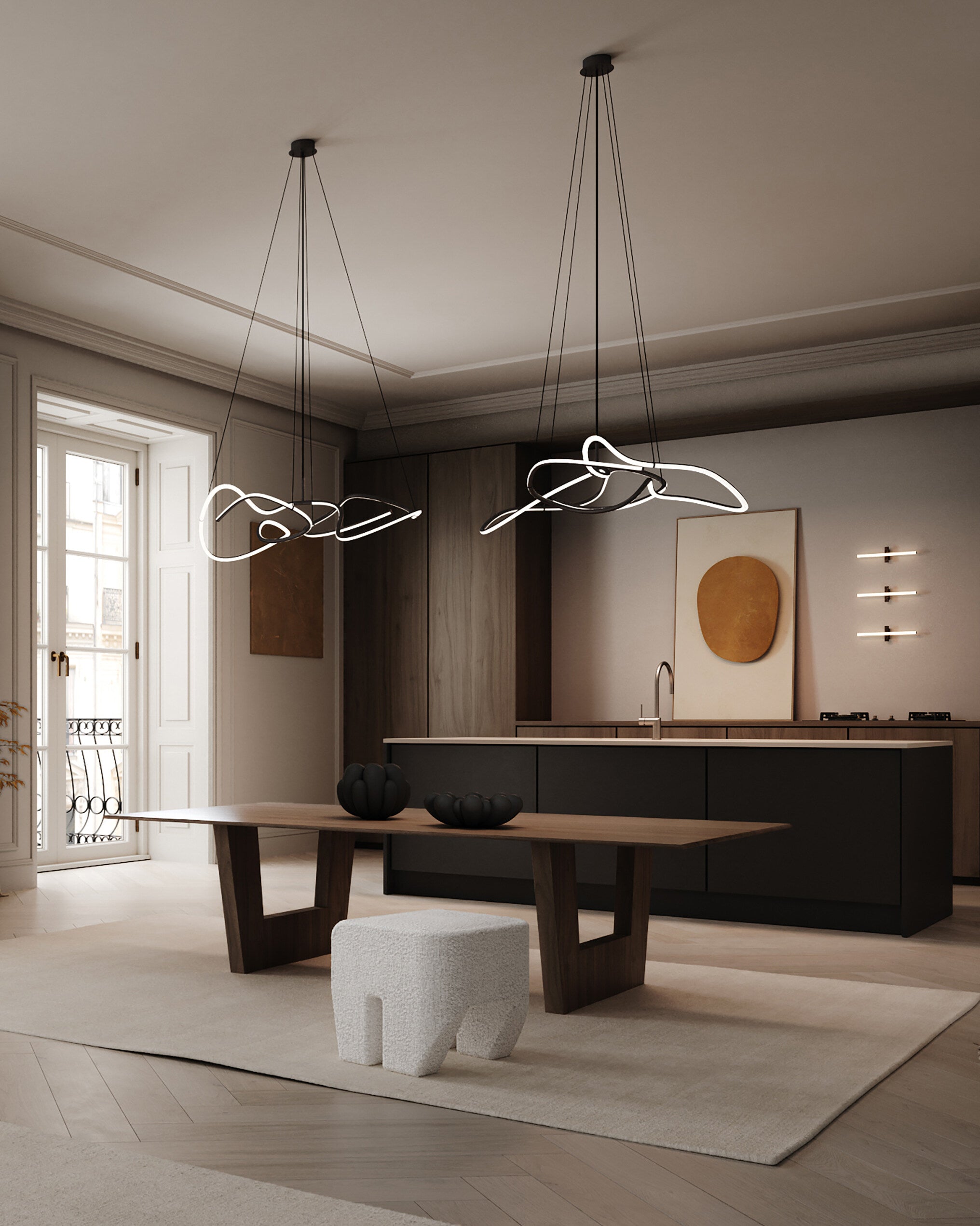 101 Copenhagen - Ghost Chandelier, Mini - Burned Black (5m) - Chandelier