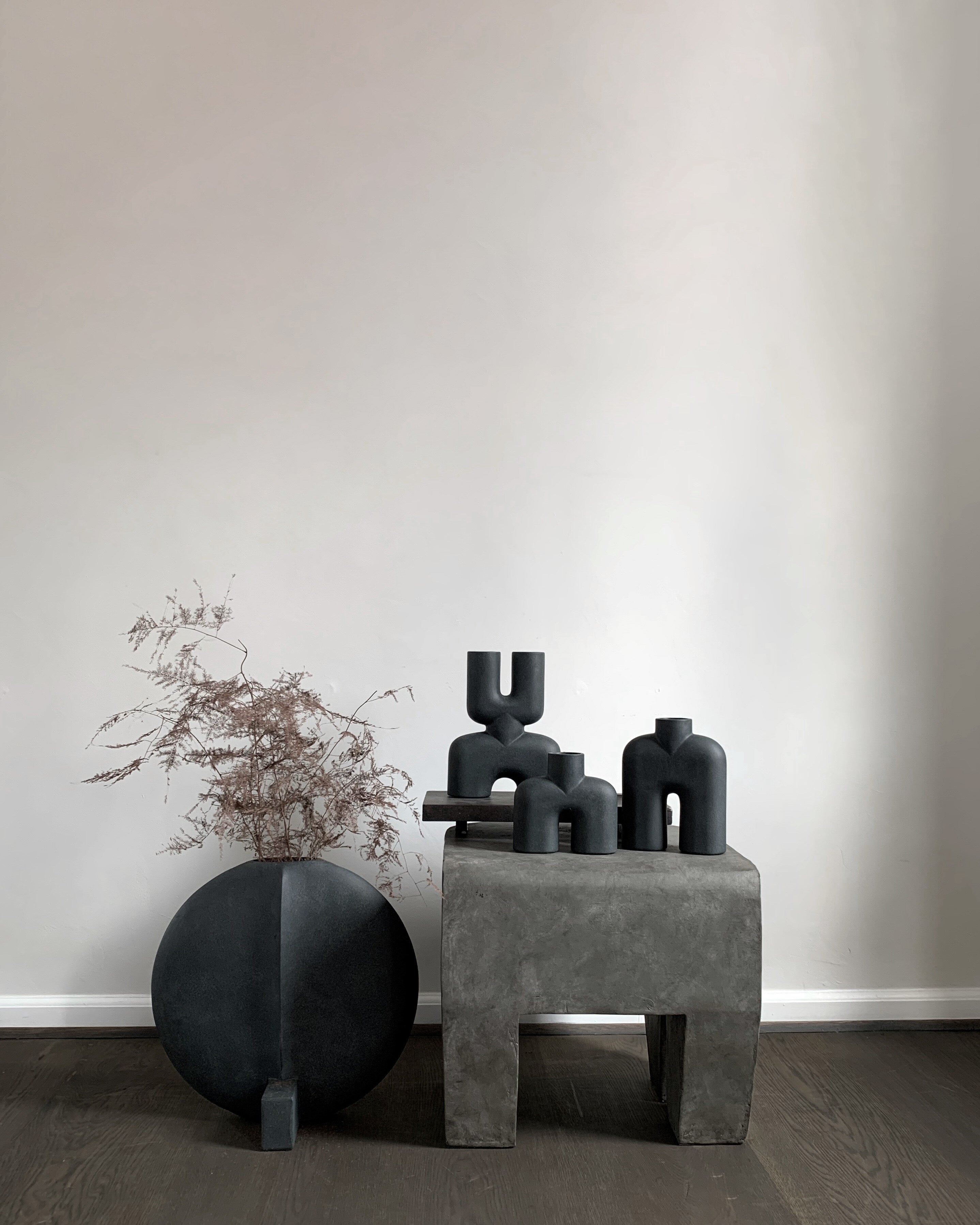 101 Copenhagen - Cobra Vase Double, Mini - Black - Vase