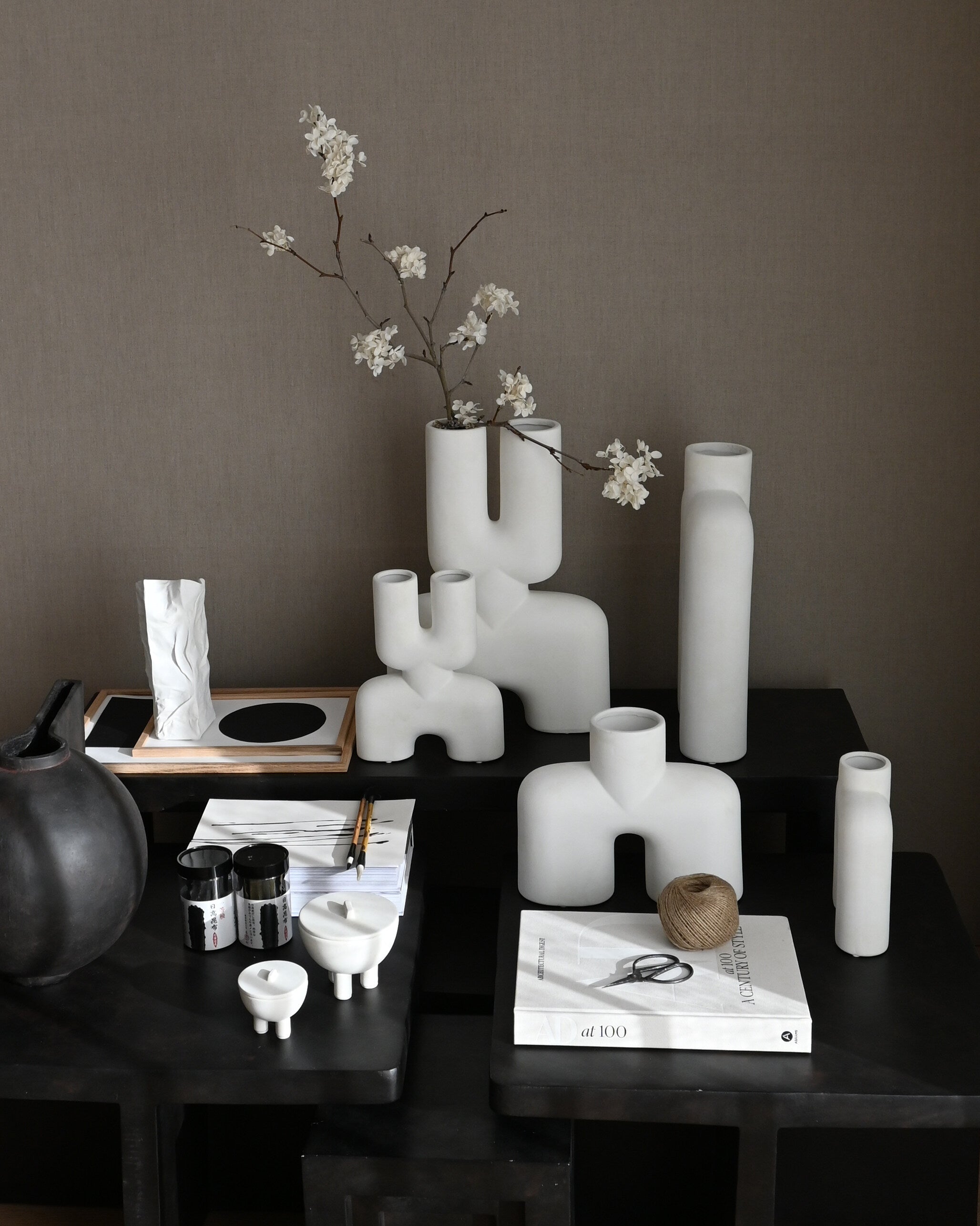 101 Copenhagen - Cobra Vase Double, Mini - Bone White - Vase