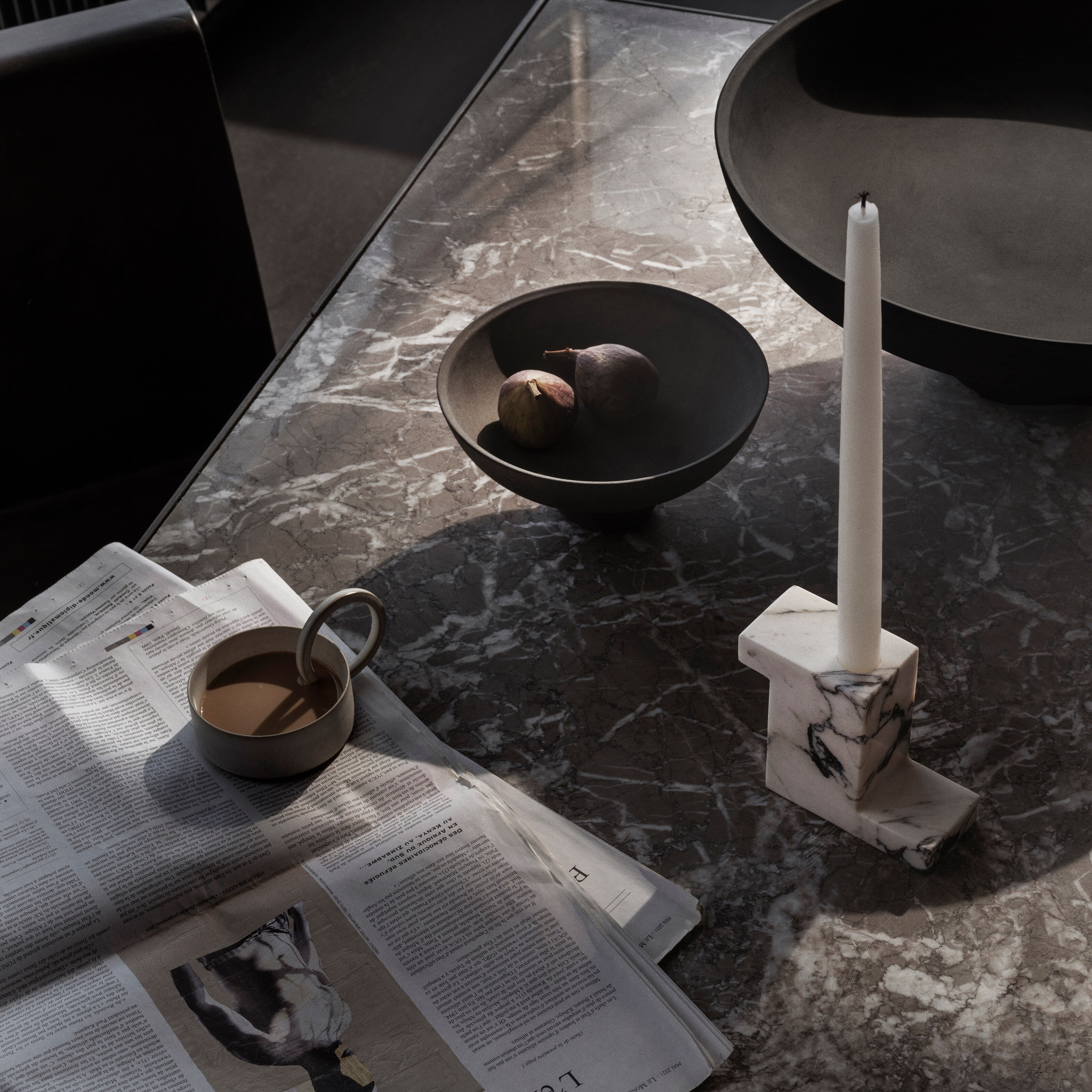 101 Copenhagen - Brick Candle Holder, Tall - Calacatta - Candle Holder