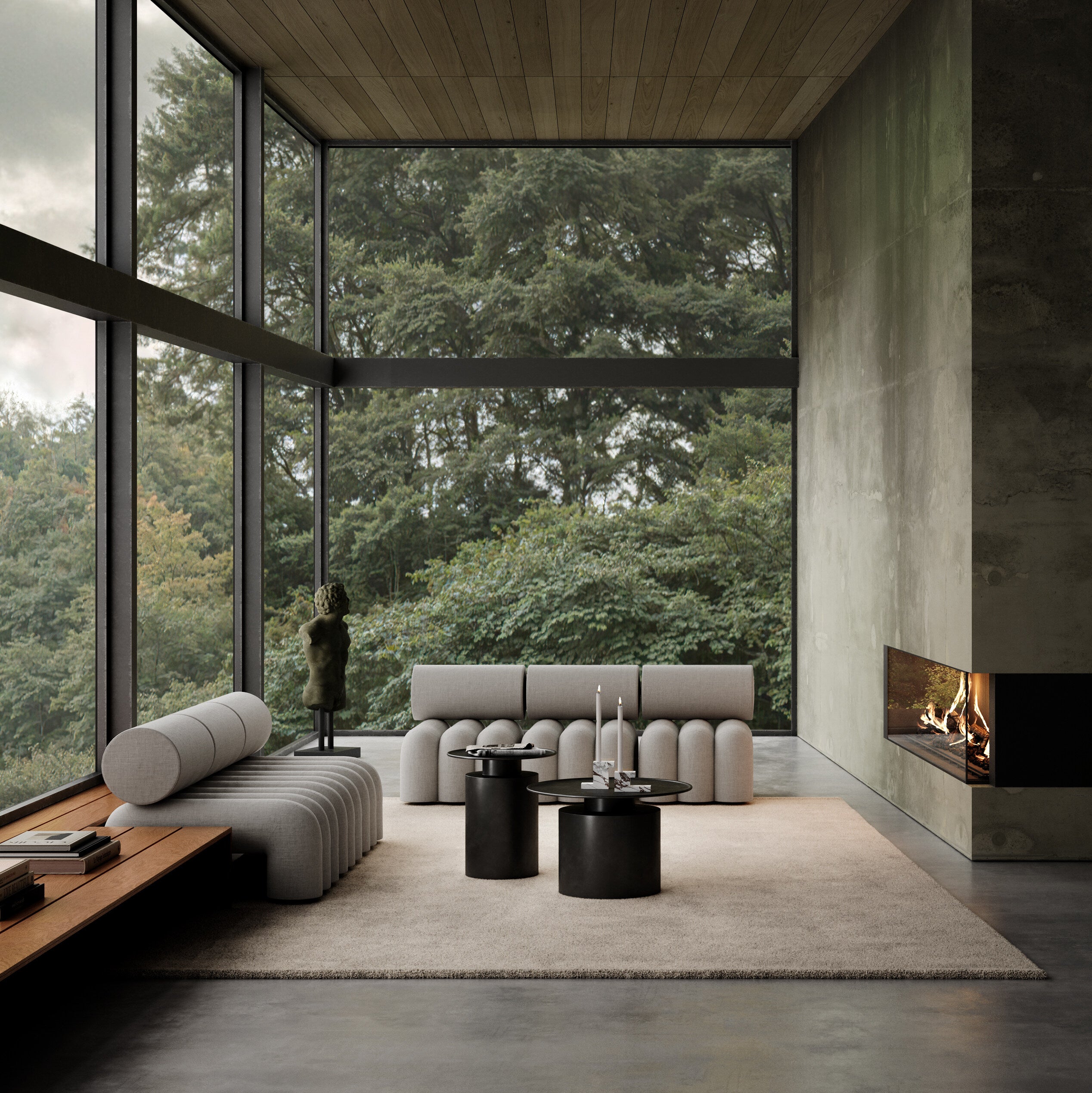 101 Copenhagen - Brick Candle Holder, Tall - Calacatta - Candle Holder