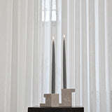 101 Copenhagen - Brick Candle Holder, Tall - Limestone - Candle Holder