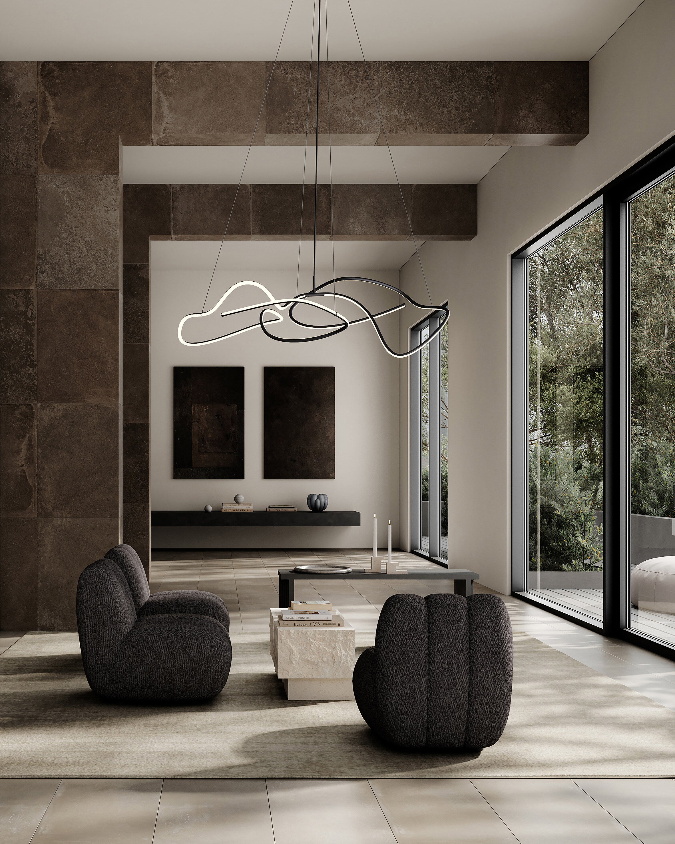 101 Copenhagen - Brick Candle Holder, Low - Limestone - Candle Holder