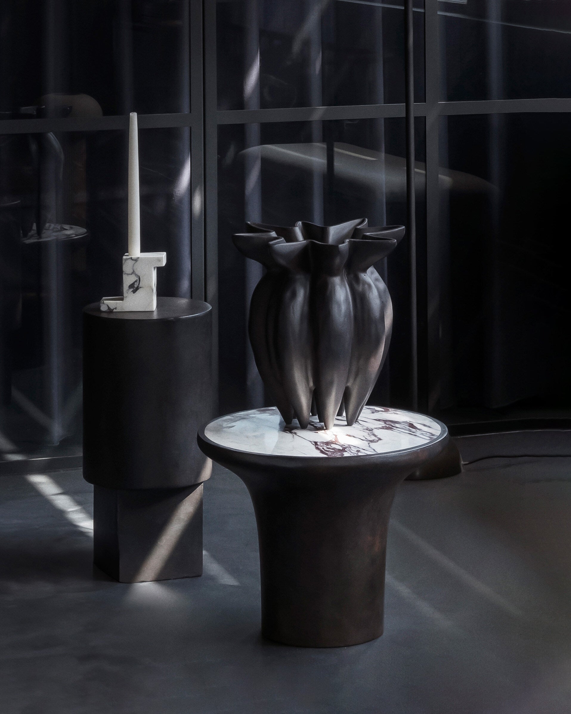 101 Copenhagen - Brick Candle Holder, Tall - Calacatta - Candle Holder