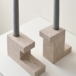 101 Copenhagen - Brick Candle Holder, Low - Limestone - Candle Holder