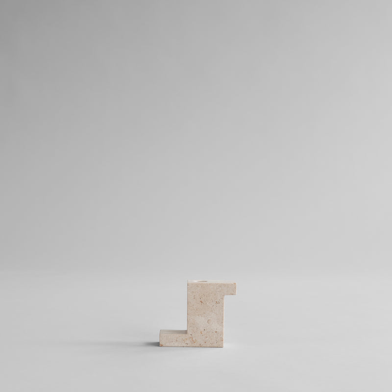 101 Copenhagen - Brick Candle Holder, Tall - Limestone - Candle Holder