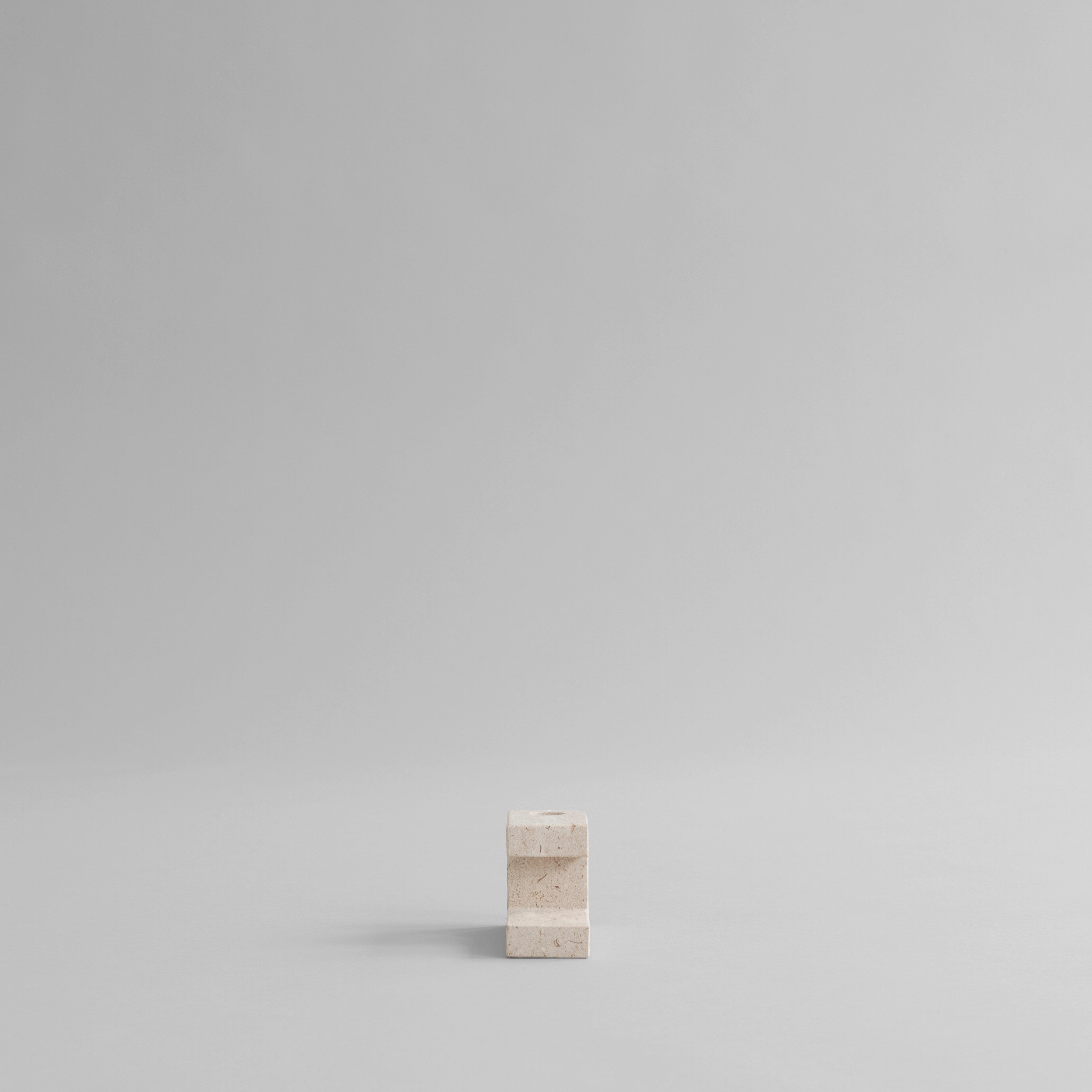 101 Copenhagen - Brick Candle Holder, Low - Limestone - Candle Holder