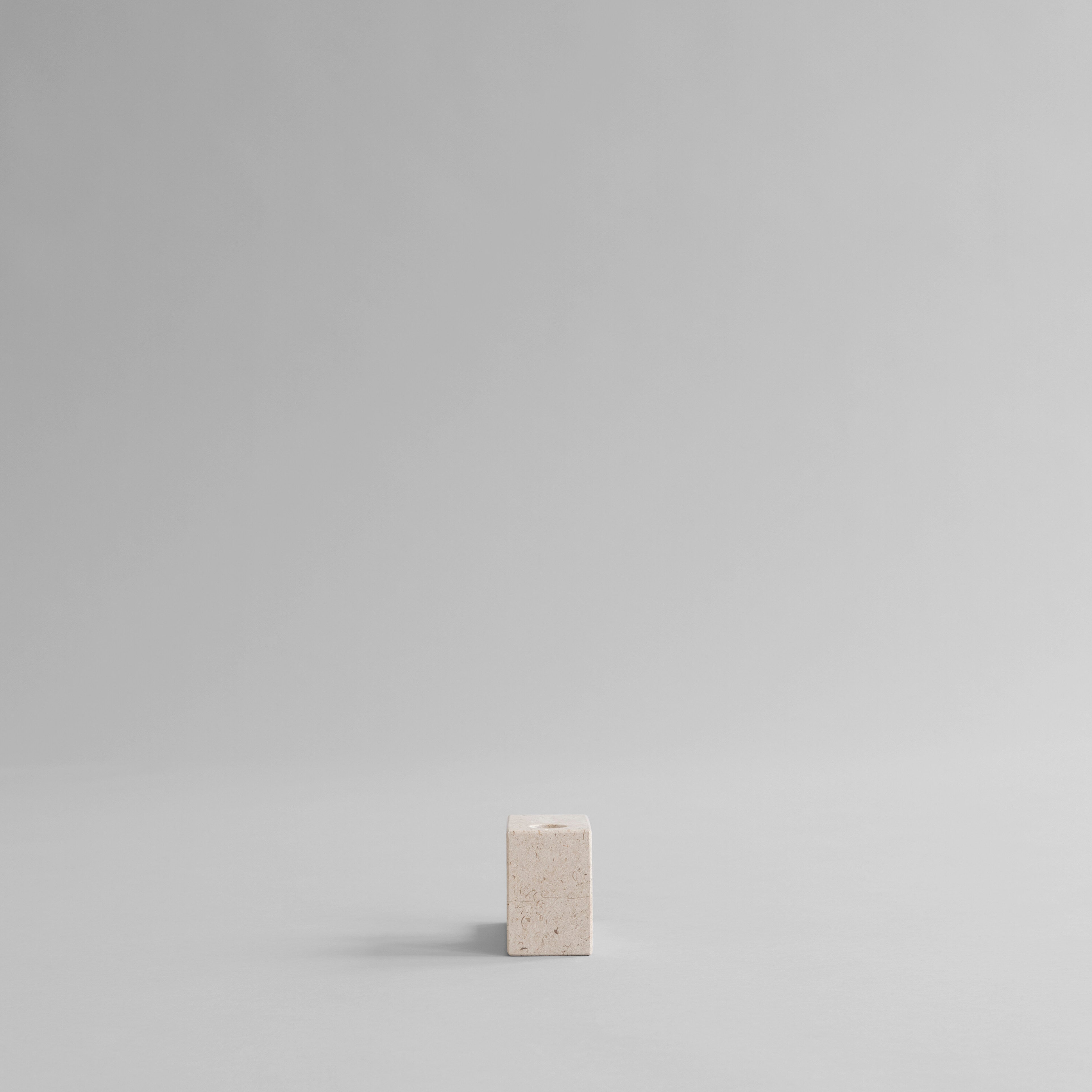 101 Copenhagen - Brick Candle Holder, Low - Limestone - Candle Holder