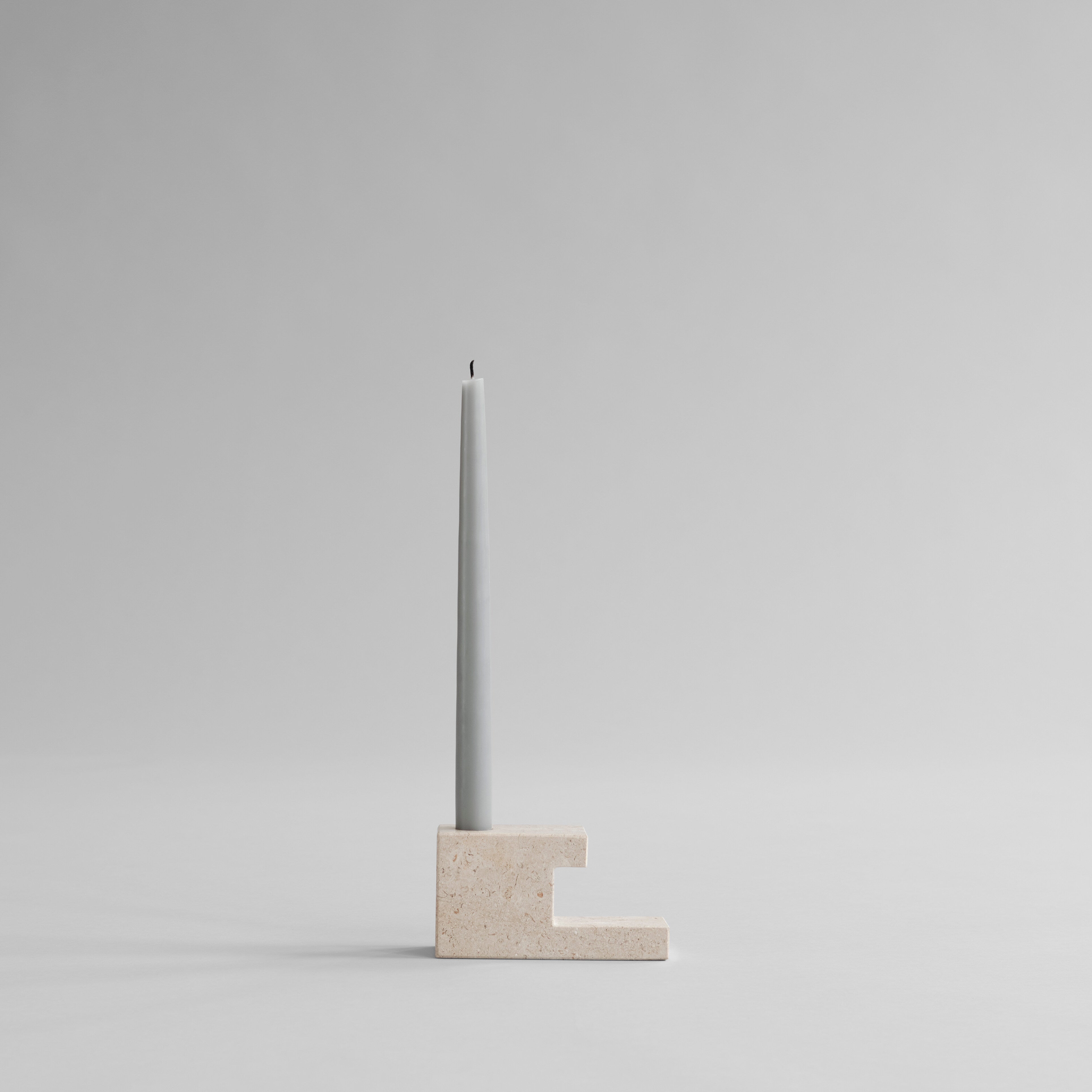 101 Copenhagen - Brick Candle Holder, Low - Limestone - Candle Holder
