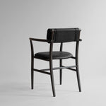 101 Copenhagen - Nama Dining Chair, Armrest Coffee Black  - Aniline Leather - Dining Chair