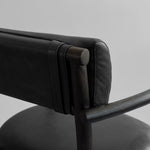 101 Copenhagen - Nama Dining Chair, Armrest Coffee Black  - Aniline Leather - Dining Chair