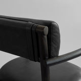 101 Copenhagen - Nama Dining Chair, Armrest Coffee Black  - Aniline Leather - Dining Chair