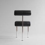 101 Copenhagen - Hiro Dining Chair, Stainless Steel - Aniline Leather Black - Dining Chair