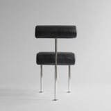 101 Copenhagen - Hiro Dining Chair, Stainless Steel - Aniline Leather Black - Dining Chair