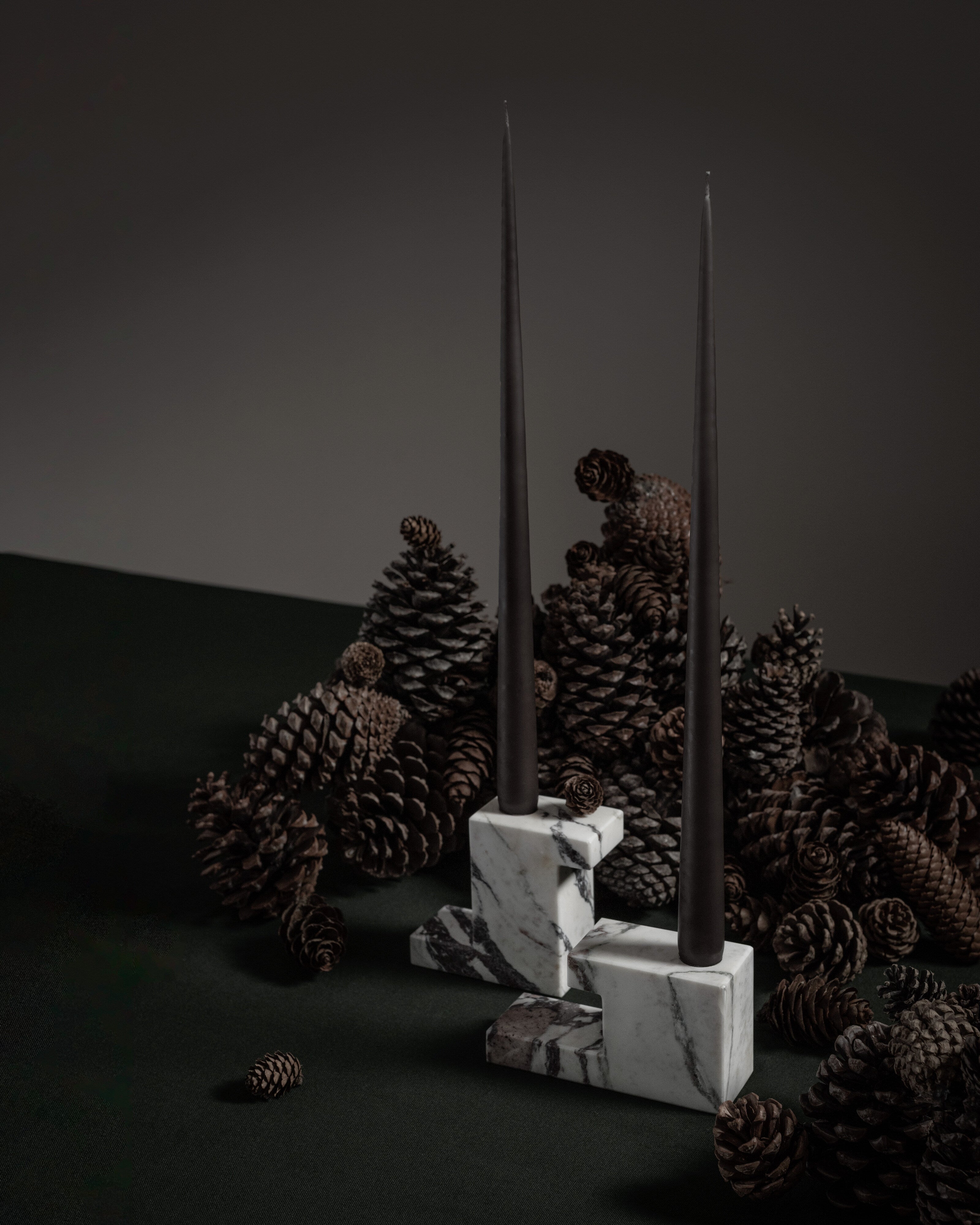 101 Copenhagen - Brick Candle Holder, Tall - Calacatta - Candle Holder