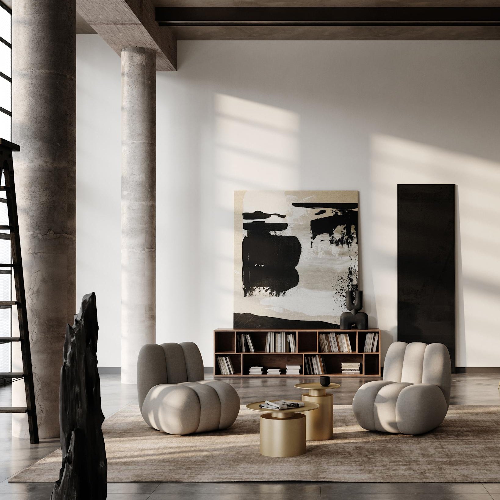 101 Copenhagen - Pillar Table, Low - Brass - Coffee or Side Table