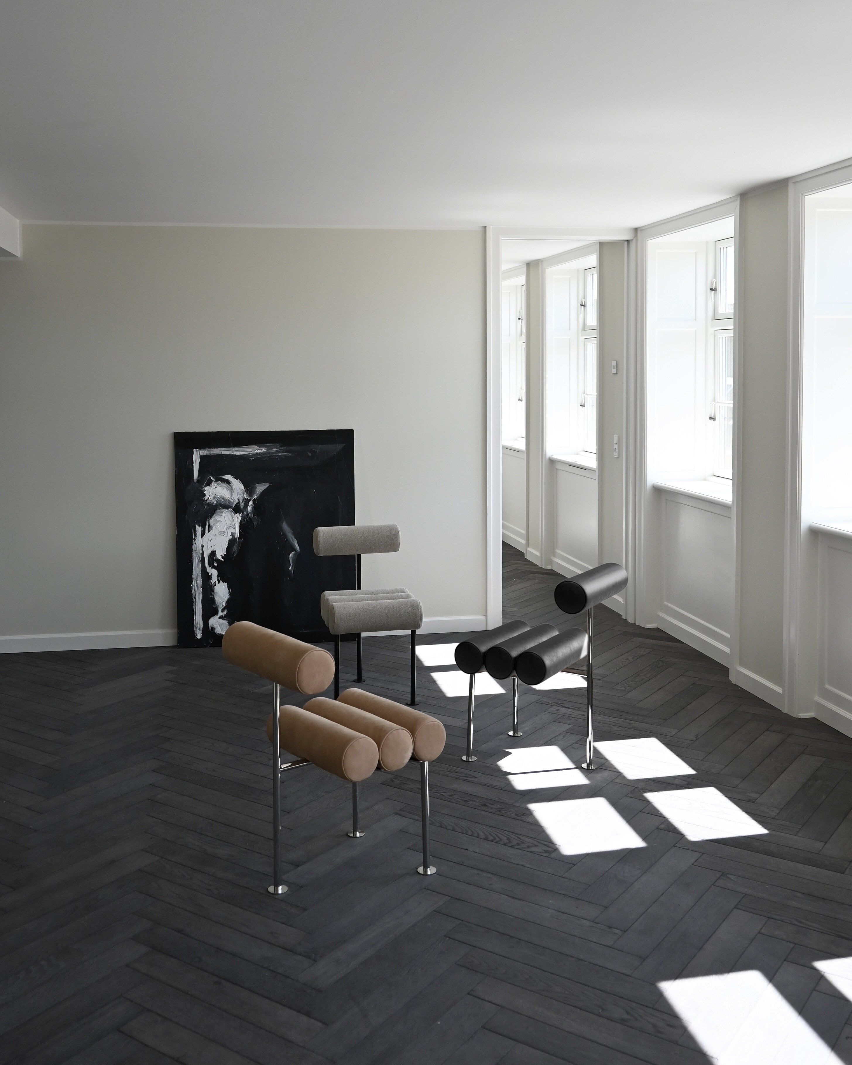 101 Copenhagen - Hiro Dining Chair, Stainless Steel - Nubuck - Dining Chair