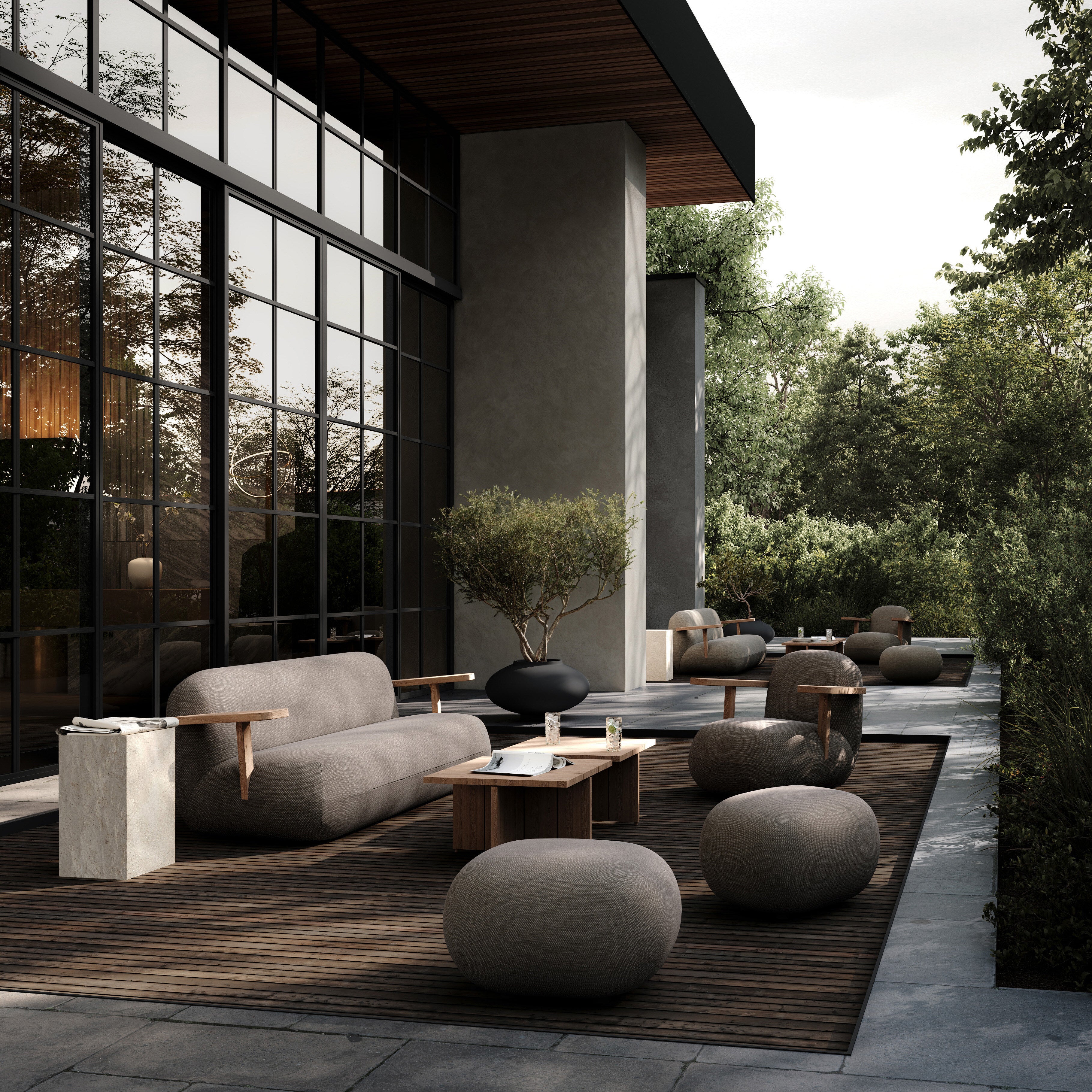 101 Copenhagen - Toe Sofa - Teak / Stone Gray - Sofa