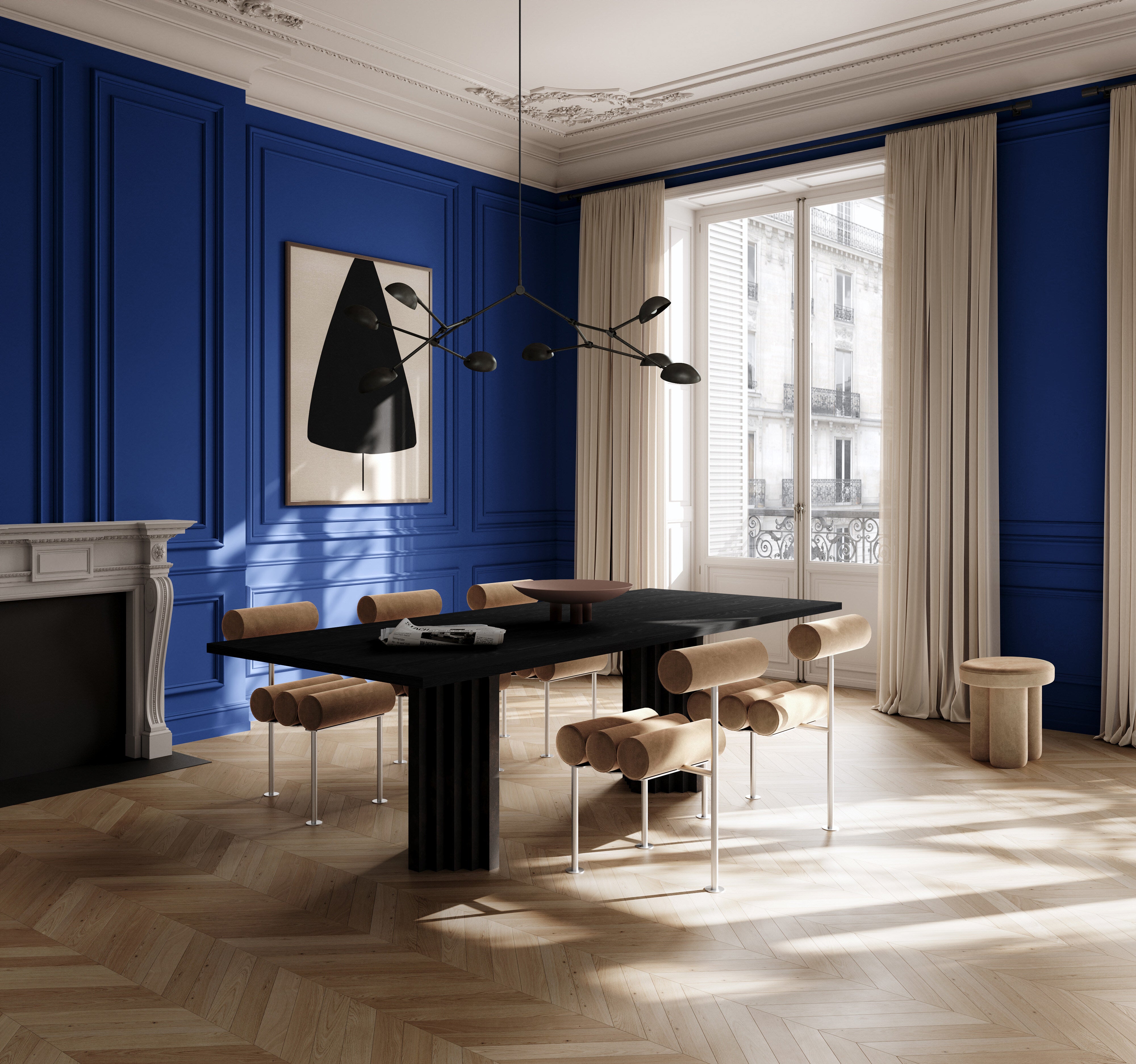 Hiro Dining Chair, Stainless Steel - Desert