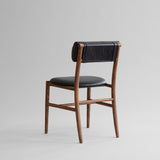 Nama Dining Chair, Classic Brown Oak - Aniline Leather Black