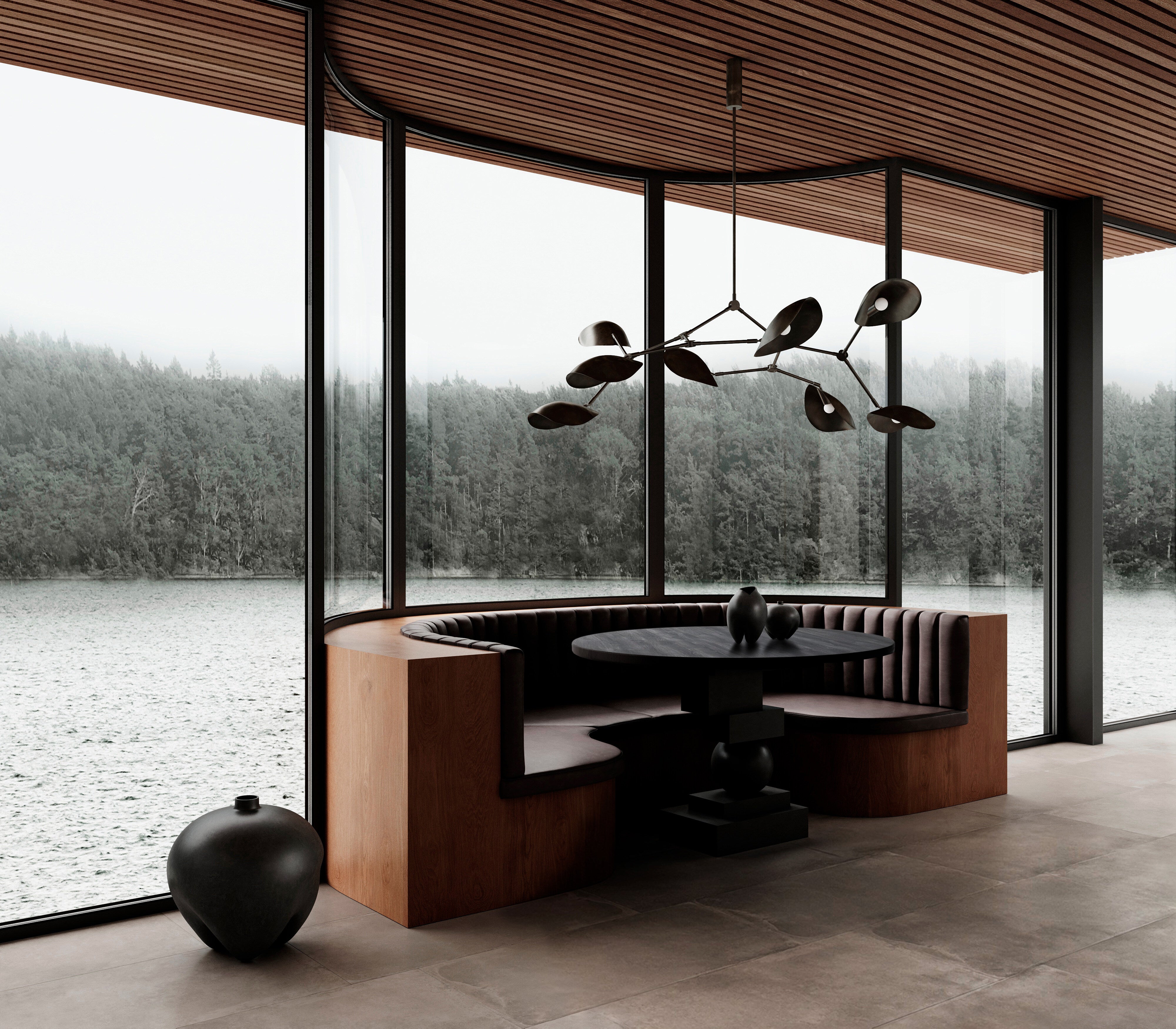 Artist Dining Table, Ø120 - H35mm - Coffee Black Oak