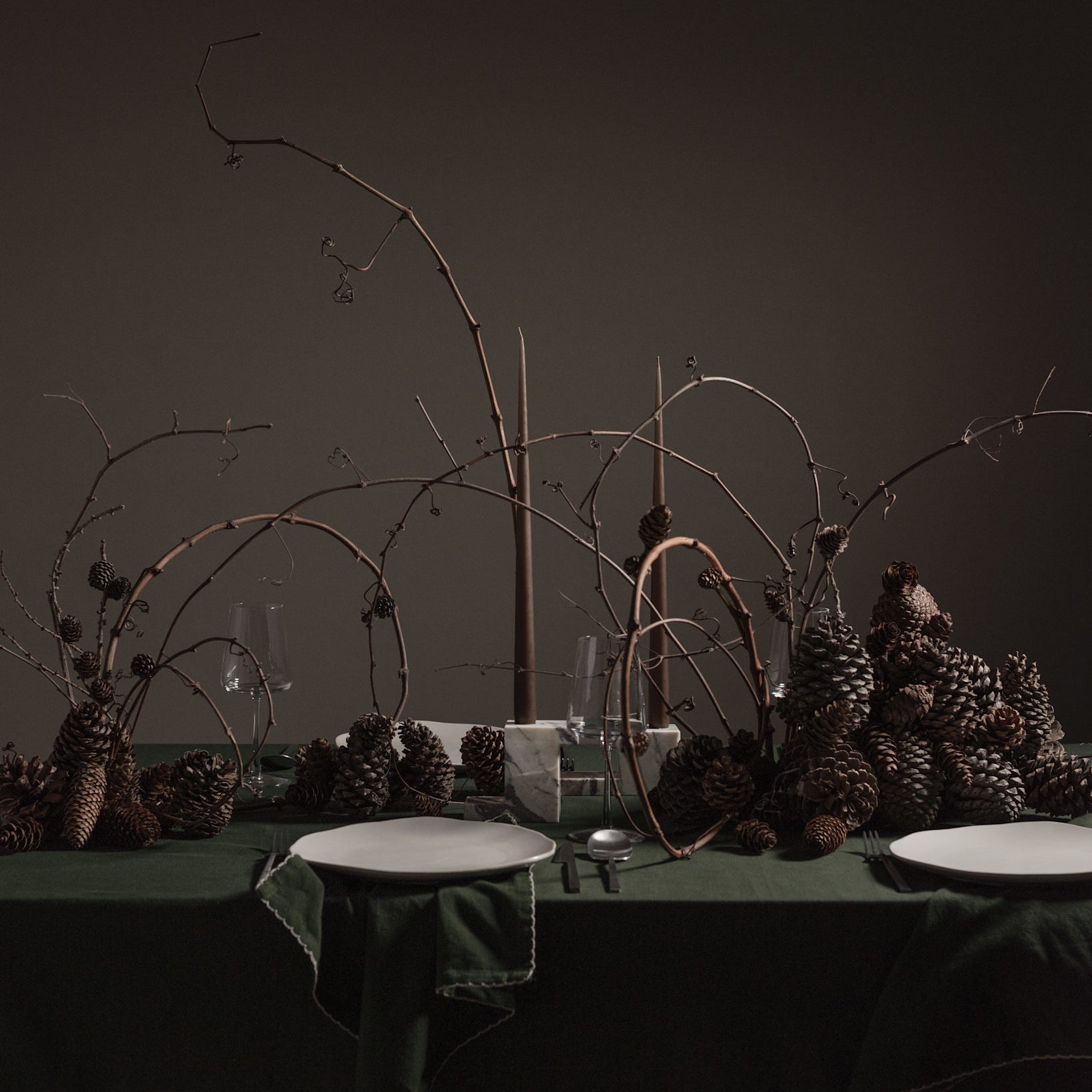 101 Copenhagen - Brick Candle Holder, Tall - Calacatta - Candle Holders