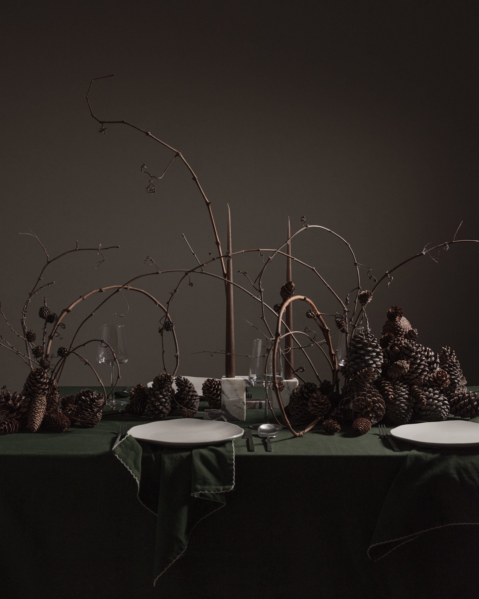 101 Copenhagen - Brick Candle Holder, Low - Calacatta - Candle Holders