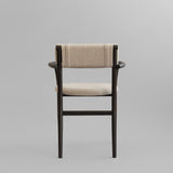 Nama Dining Chair, Armrest - Coffee Black, Linen